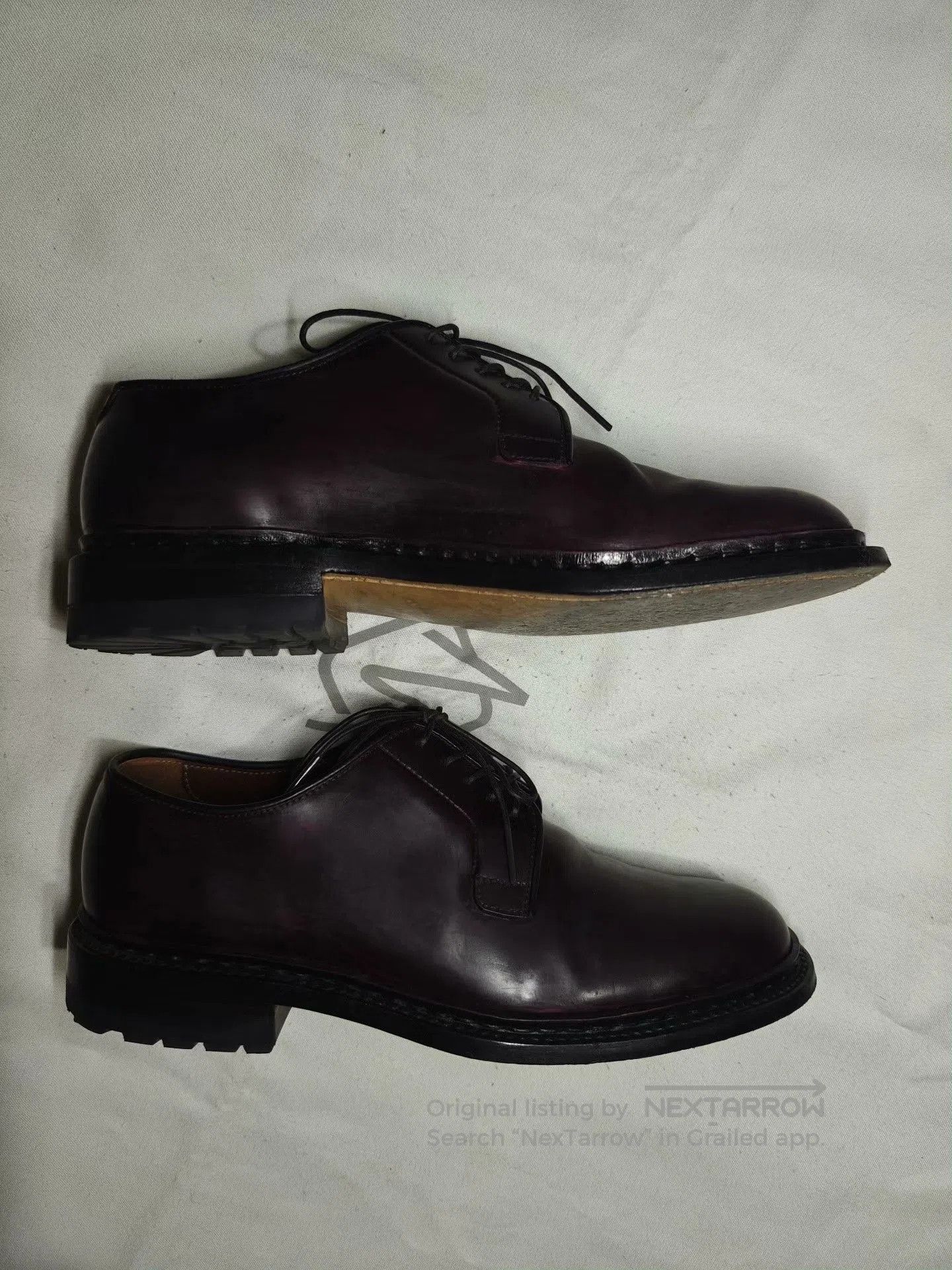 Vintage Men's Horsebutt Leather Derby Shoes. Size US 6.5 / EU 39-40 - 4 Thumbnail