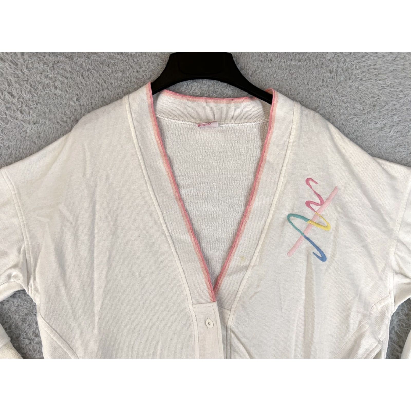 Vintage VINTAGE Tail Sweater 1980s Casual Women's Small White Long Sleeve Embroidered USA Size S / US 4 / IT 40 - 4 Thumbnail
