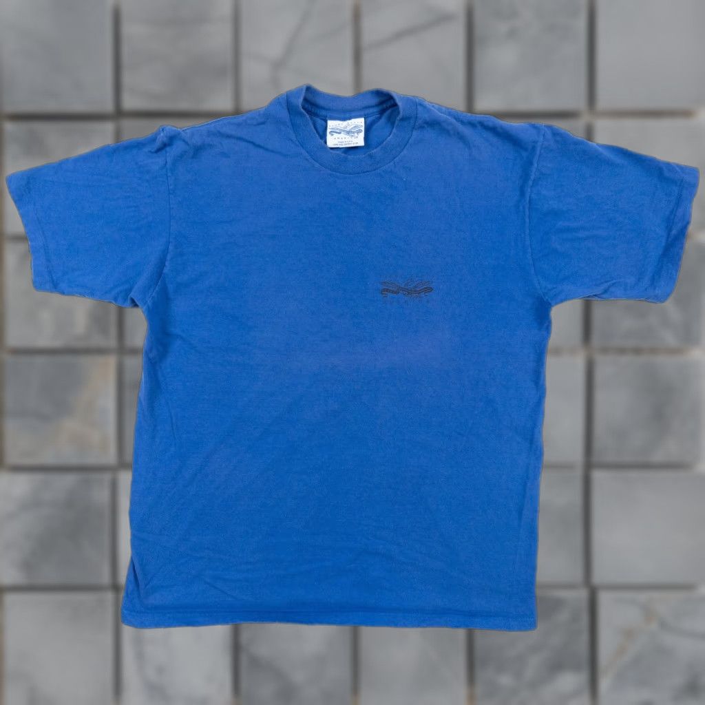 Perry Ellis VINTAGE Perry Ellis Shirt Adult XL Blue Short Sleeve 90s T-Shirt Mens/Aunisex Size US XL / EU 56 / 4 - 1 Thumbnail