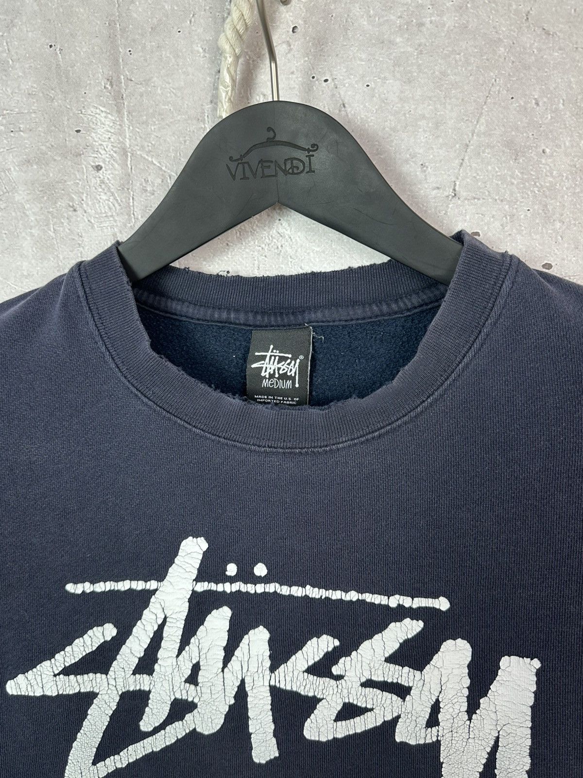 Stussy Vintage Stussy Logo Torn Faded Long Sleeve Sweatshirt Size US M / EU 48-50 / 2 - 5 Thumbnail