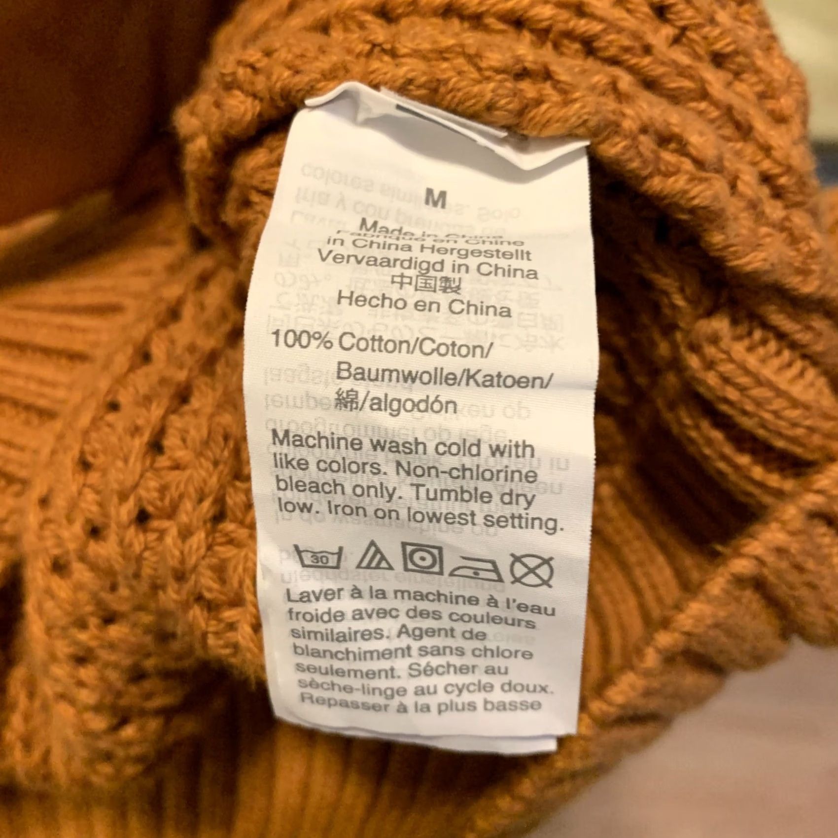 J.Crew J. Crew Womens M Orange Knit Pullover Sweater V-Neck SZ M Cotton Vintage? Size M / US 6-8 / IT 42-44 - 6 Thumbnail