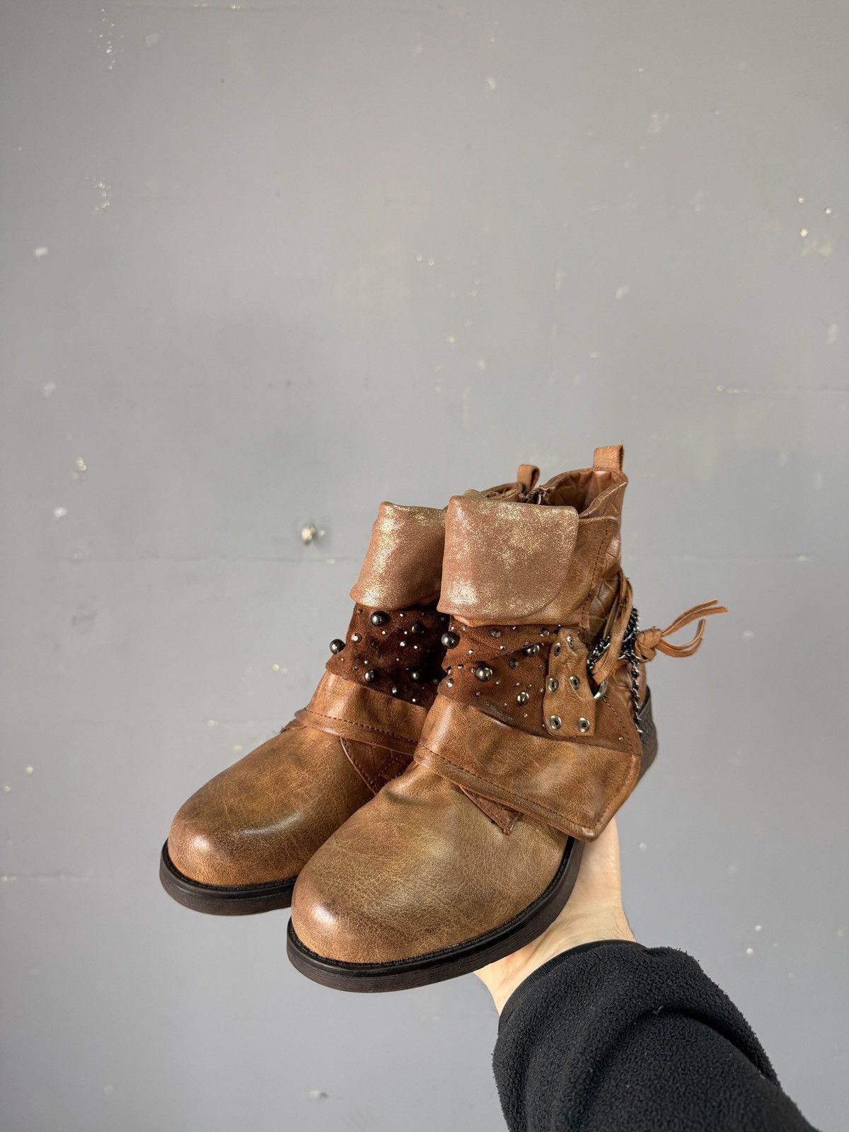 A.S.98 Vintage Italian AS 98 Rick Owens Style Leather Biker Boots Size US 5 / EU 37 - 3 Thumbnail