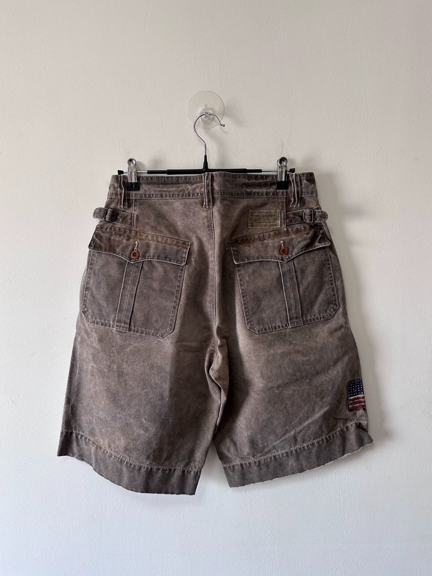 Polo Ralph Lauren Vintage 90s Ralph Lauren Military Leather Panel Shorts Size US 28 / EU 44 - 2 Thumbnail