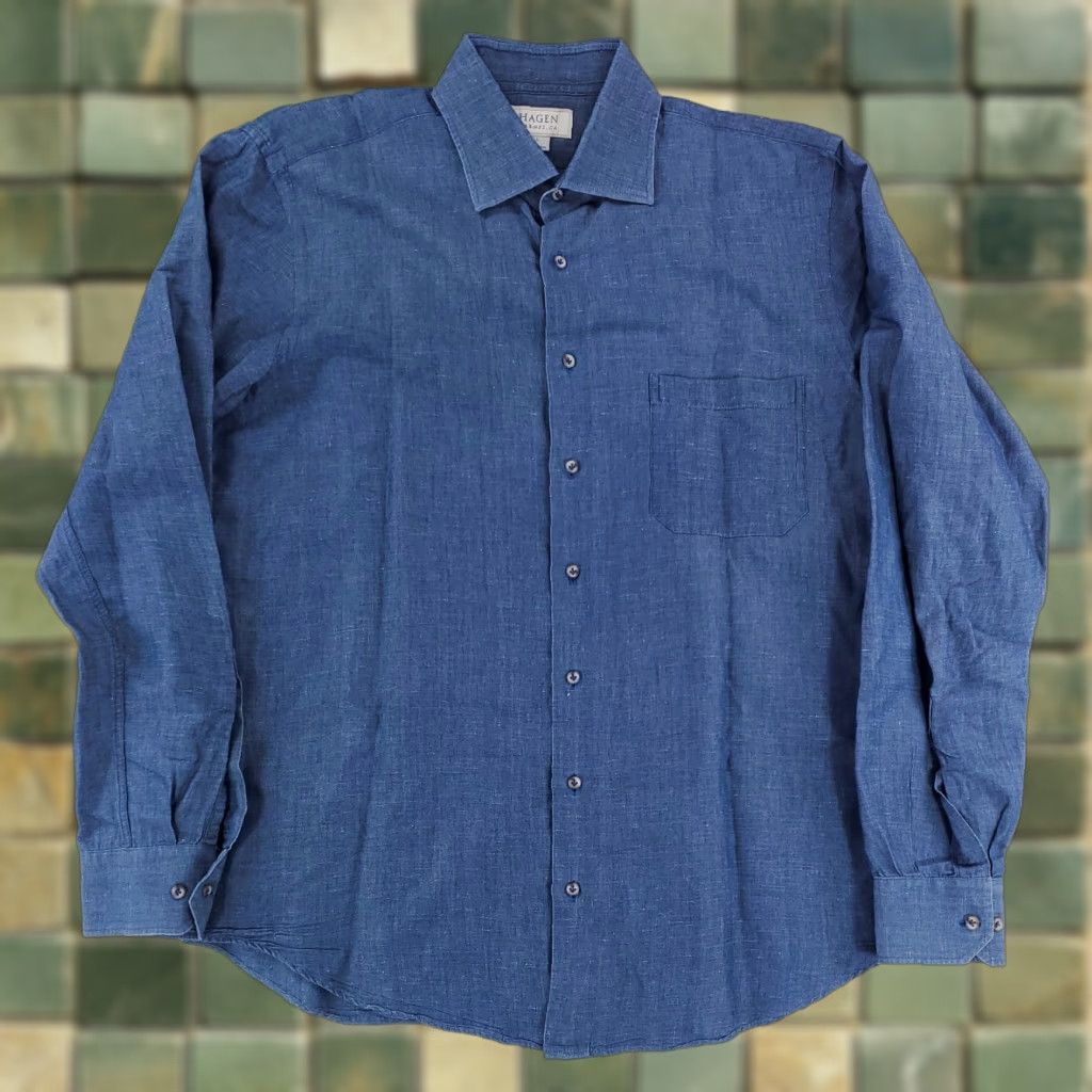 Denime Hagen Button-Up Shirt Blue Denim Chambray Long Sleeve Mens L Carmel California California Denim Chambray Button Up Shirt Blue Mens L Size US L / EU 52-54 / 3 - 1 Thumbnail