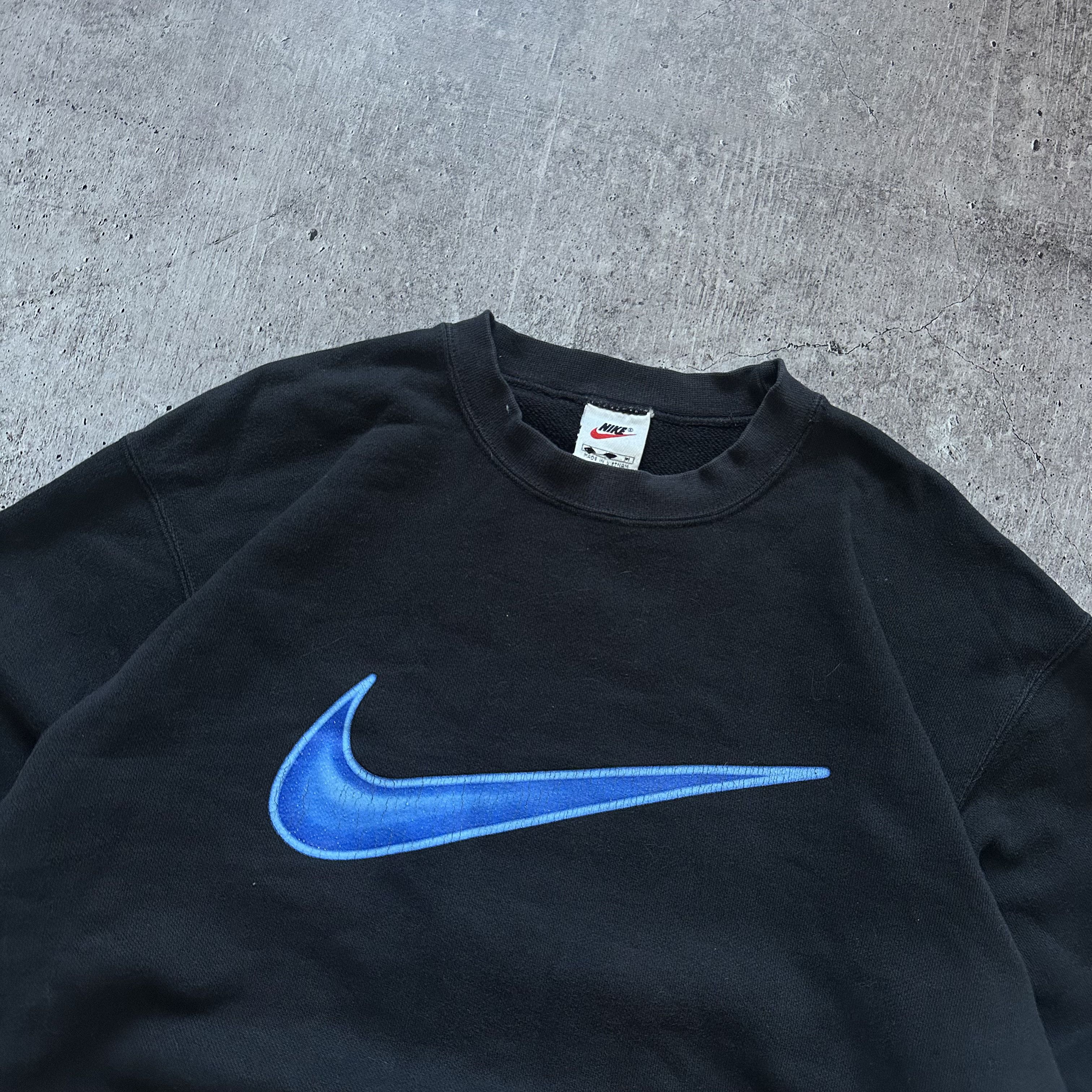 Nike × Vintage Nike 90s Vintage Big Neon Swoosh Baggy Boxy Sweatshirt Size US XS / EU 42 / 0 - 2 Thumbnail