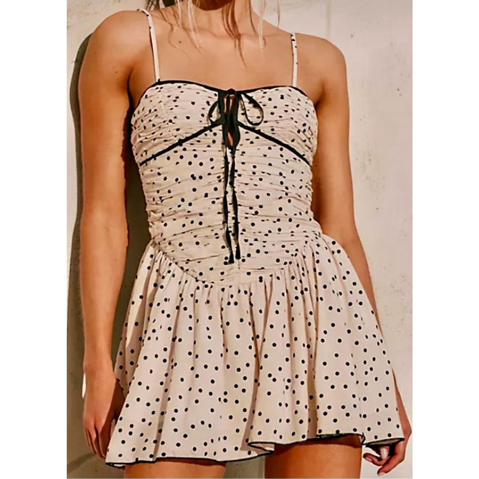 Free People Free People Tea for Two Mini Dress Ivory size L Size L / US 10 / IT 46 - 3 Thumbnail