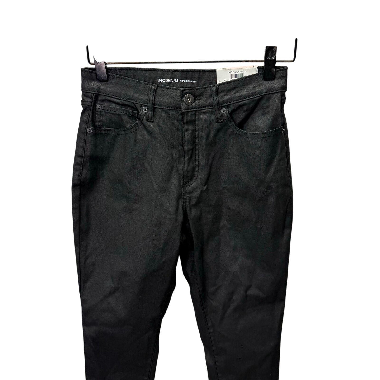 Macys Macy's INC Jeans sz 10 Coated Denim Skinny NEW # G689 Size 32" / US 10 / IT 46 - 3 Thumbnail