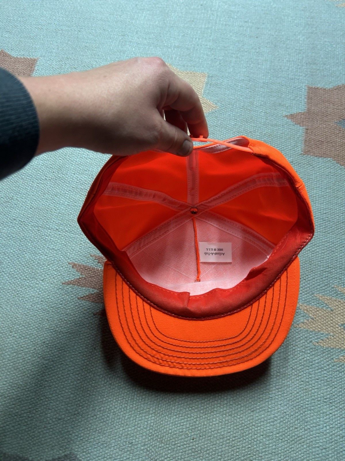Vintage snapback hat Rhodes Inc ferndale Michigan blaze orange USA Size ONE SIZE - 5 Thumbnail