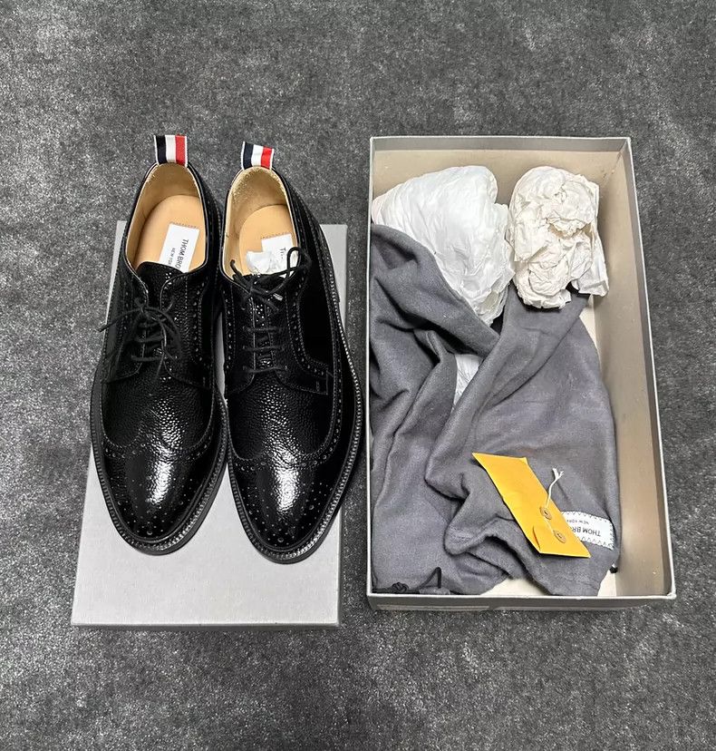 Thom Browne Thom Browne Bright leather black carved leather shoes Size US 9 / EU 42 - 8 Thumbnail