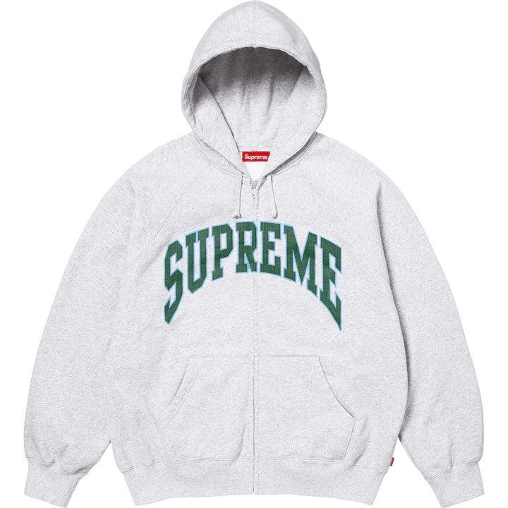 Cracked Raglan Zip Up Hooded Sweatshirt Ash Grey