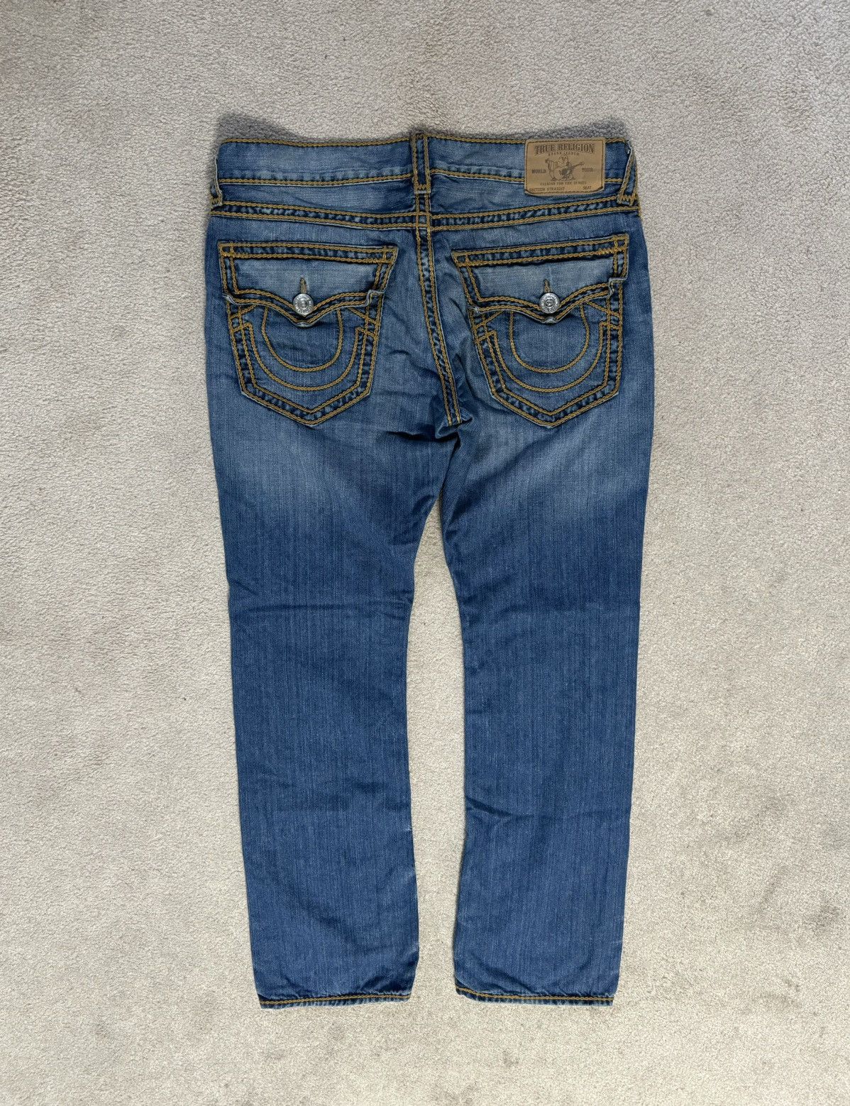 image of Distressed Denim x True Religion Distressed Vintage 2000S True Religion Denim Pants in Blue (Size 3