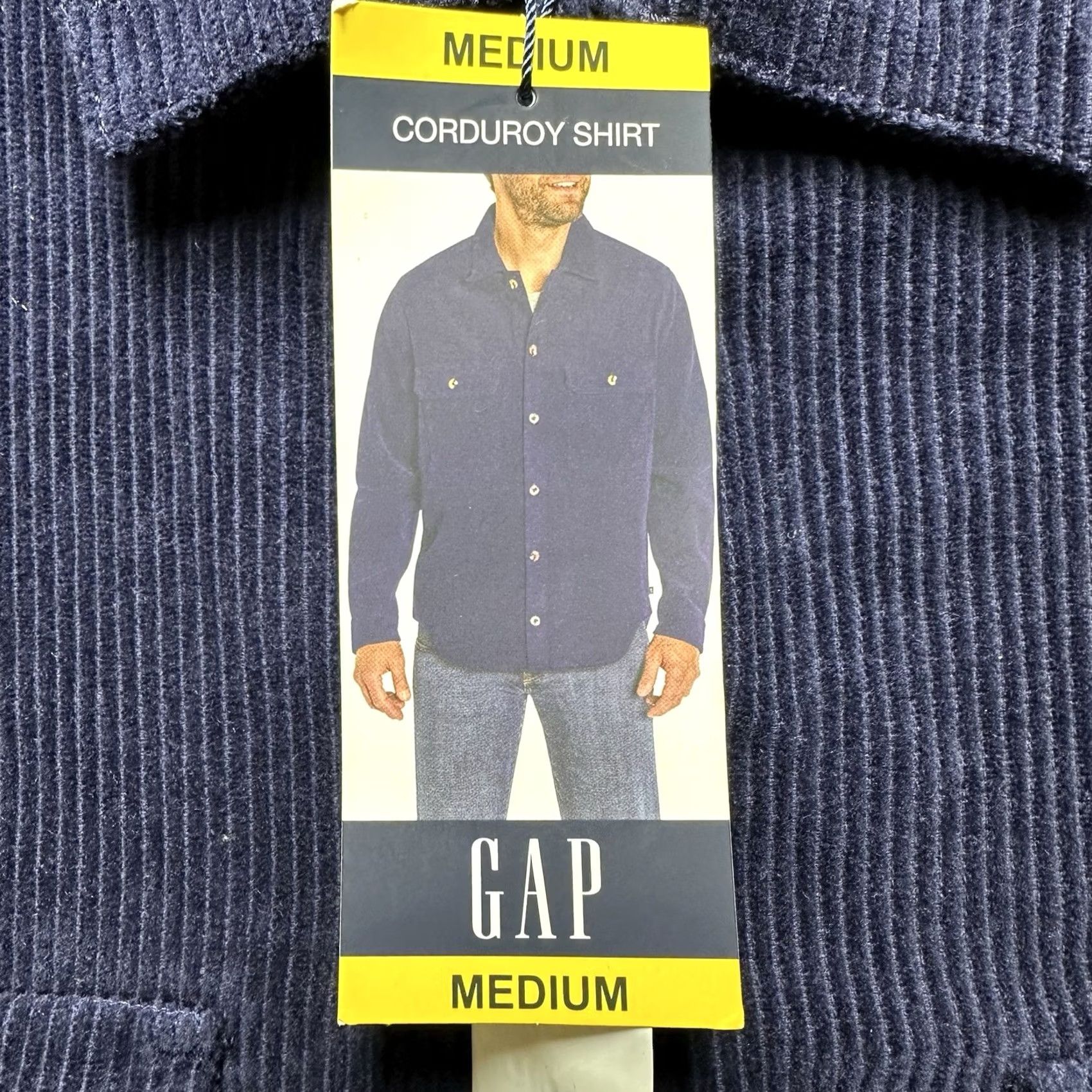 Gap GAP Shirt Mens Medium Navy Blue Corduroy Long Sleeve Button Up NWT Size US M / EU 48-50 / 2 - 4 Thumbnail
