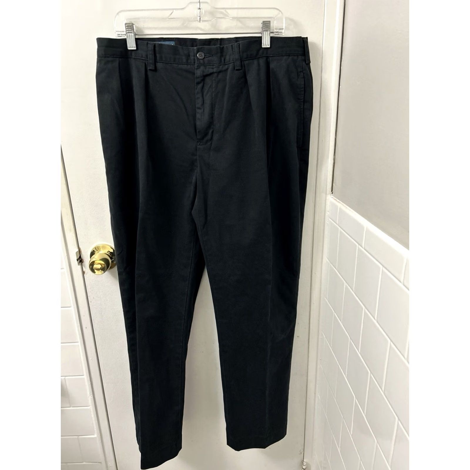 Polo Ralph Lauren Polo Ralph Lauren Ethan Pants Mens 36x30 Black Pleated Dress Pants Straight Leg Classic Fit Size US M / EU 48-50 / 2 - 2 Thumbnail