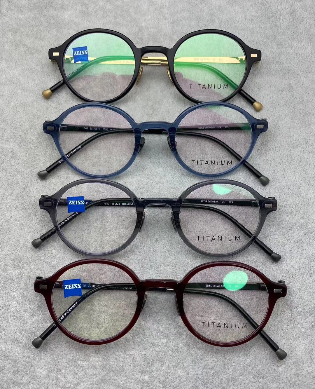 image of Zeiss Round Eyewear Glasses Spectacles in Black, Men's