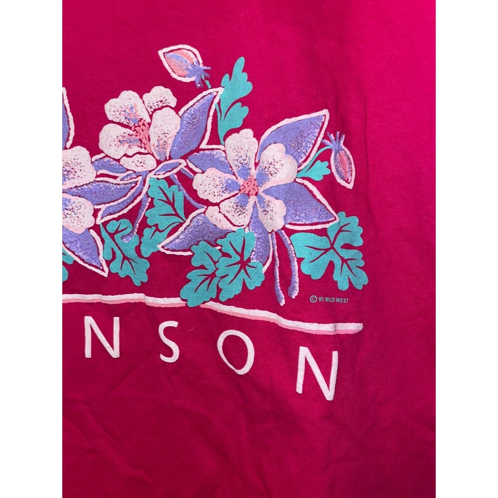 Jerzees Vintage Branson Pink Shirt Flowers Flower Tee 1990s VTG L Size US L / EU 52-54 / 3 - 5 Thumbnail