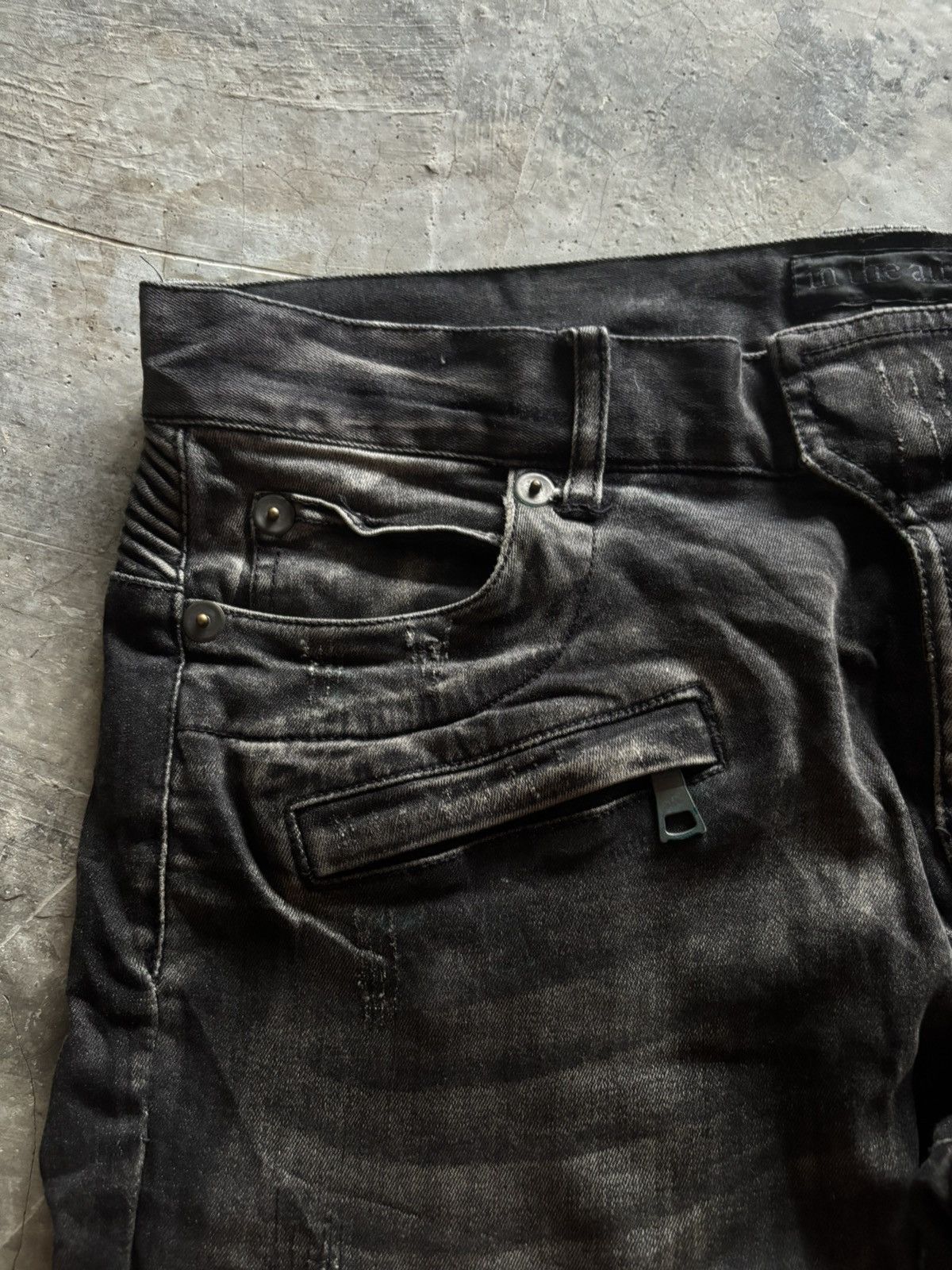 In The Attic IN THE ATTIC BIKER PANT BALMAIN STYLE SASHIKO DISTRESSED Size US 34 / EU 50 - 10 Thumbnail