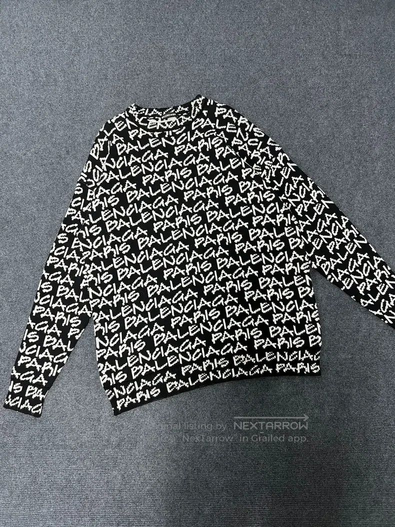 Balenciaga Balenciaga Letter Print Round Neck Sweater Size US S / EU 44-46 / 1 - 1 Thumbnail