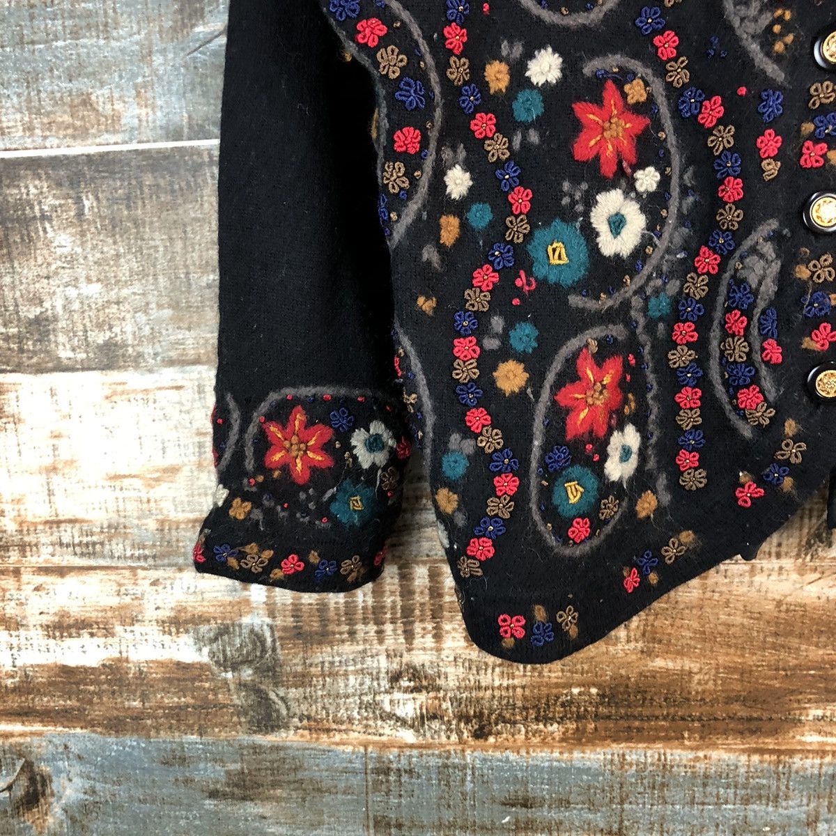 Vintage Unchipull Black Patterned knitwear Cardigans #A2326 Size S / US 4 / IT 40 - 7 Thumbnail