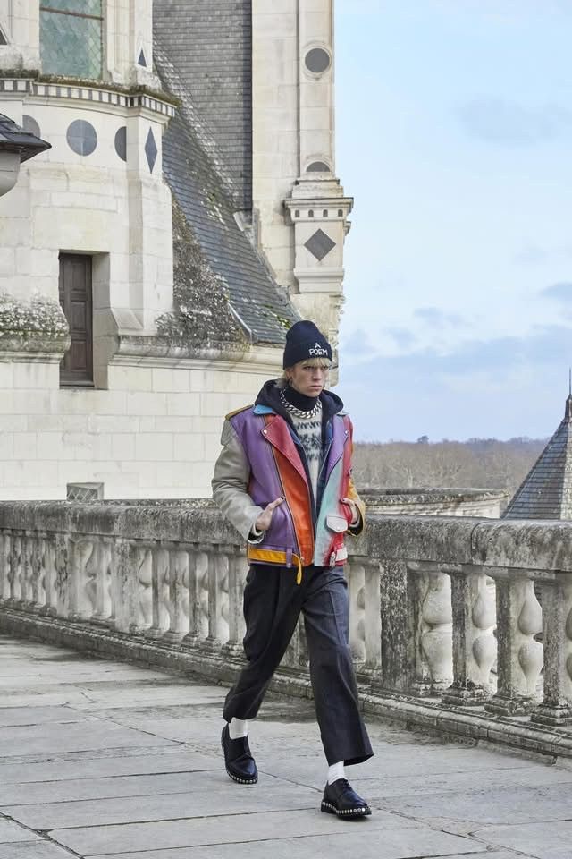 Celine $6.4k FW21 Celine multicolour leather biker jacket couture Size US L / EU 52-54 / 3 - 3 Thumbnail
