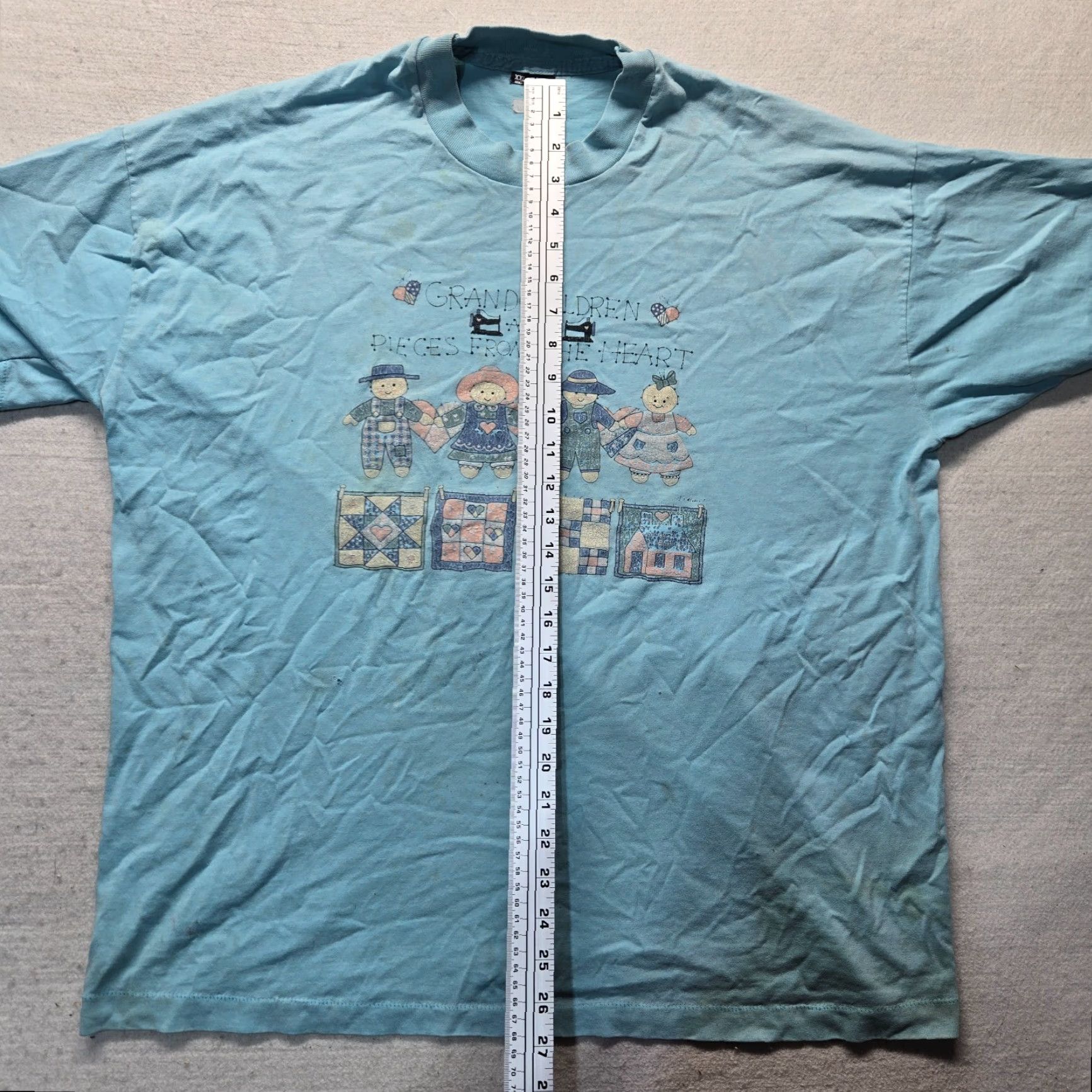 Vintage VINTAGE Grandchildren Are Pieces From The Heart T-Shirt Adult Large Blue Unisex Size L / US 10 / IT 46 - 6 Thumbnail