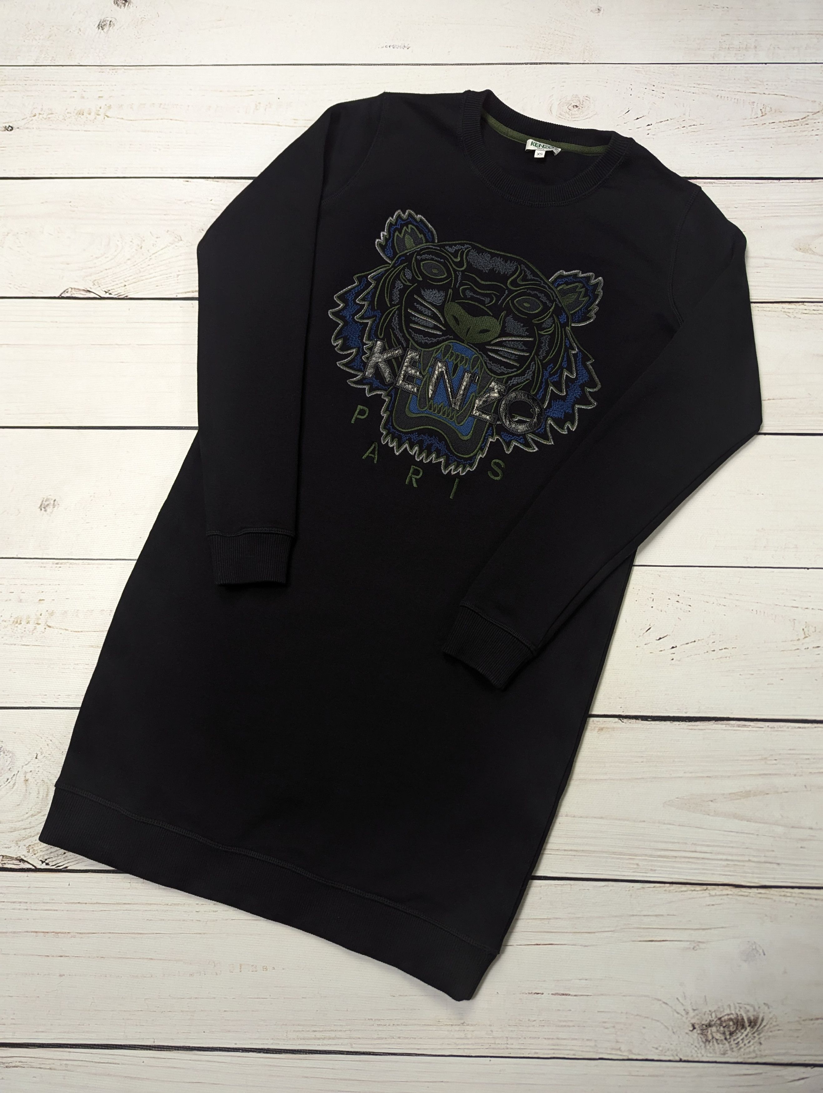Kenzo Kenzo Paris Embroidered Tiger Logo Sweatshirt Dress Size XS / US 0-2 / IT 36-38 - 1 Thumbnail
