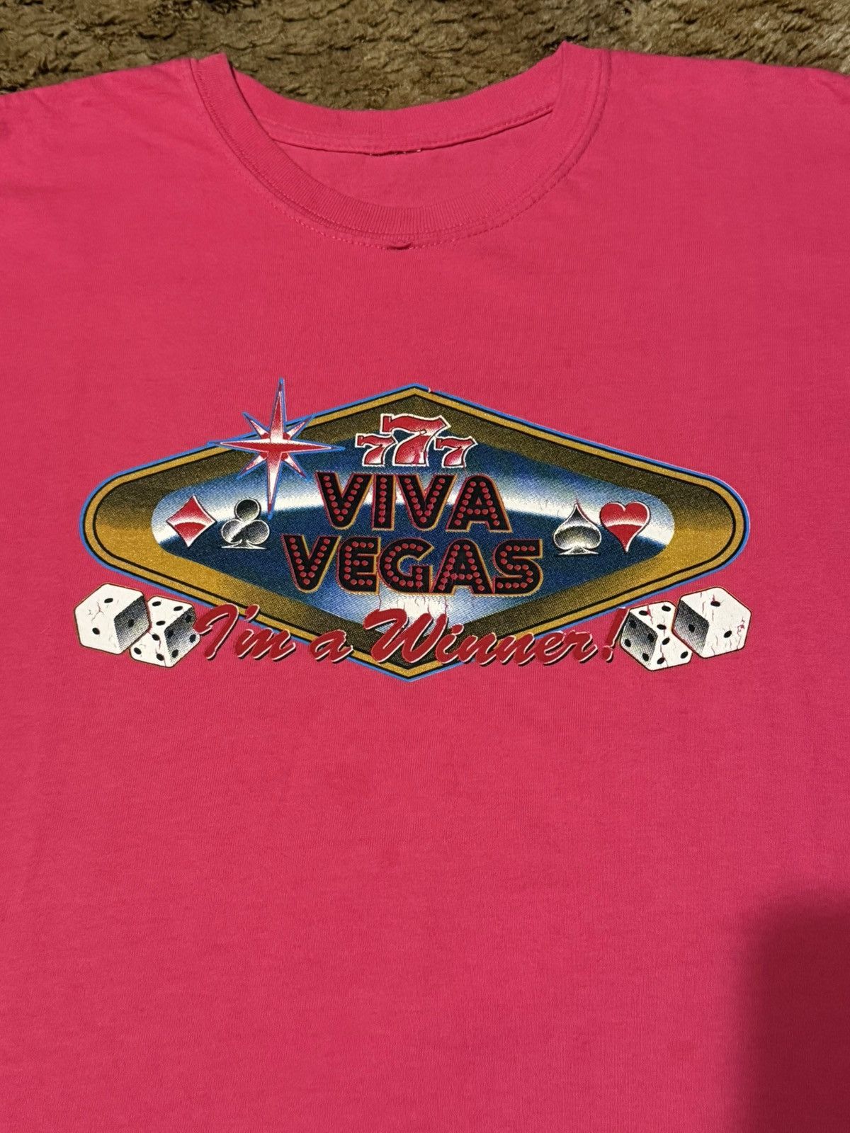 Vintage Vintage 777 Viva Vegas T-Shirt Im A Winner Tee Pink XLarge Size US XL / EU 56 / 4 - 2 Thumbnail