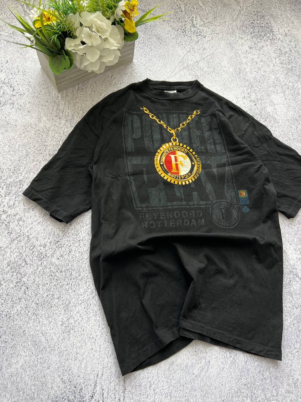 Vintage 90s FEYENOORD T SHIRT FOXTEE JERSEY VINTAGE RARE Size US L / EU 52-54 / 3 - 14 Thumbnail