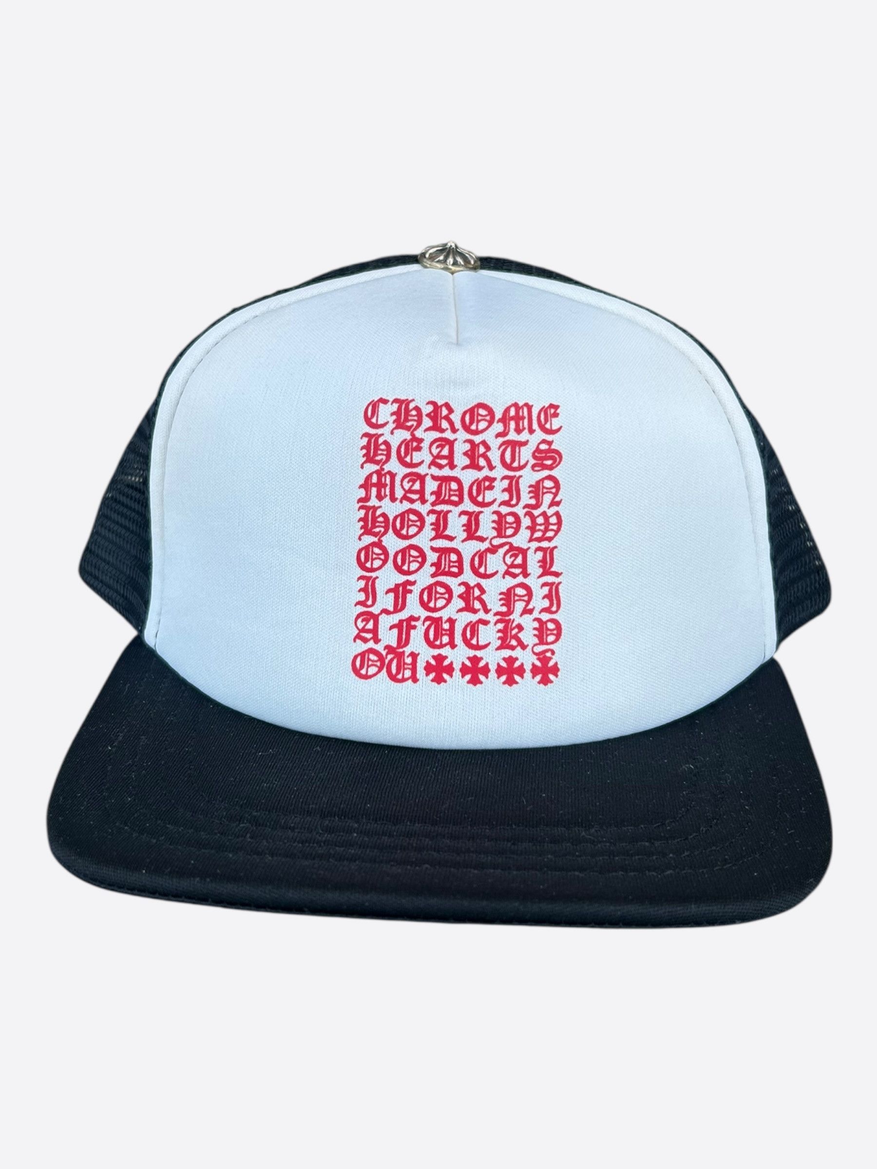 Chrome Hearts Chrome Hearts Black, White & Red Eyechart Trucker Hat Size ONE SIZE - 1 Thumbnail