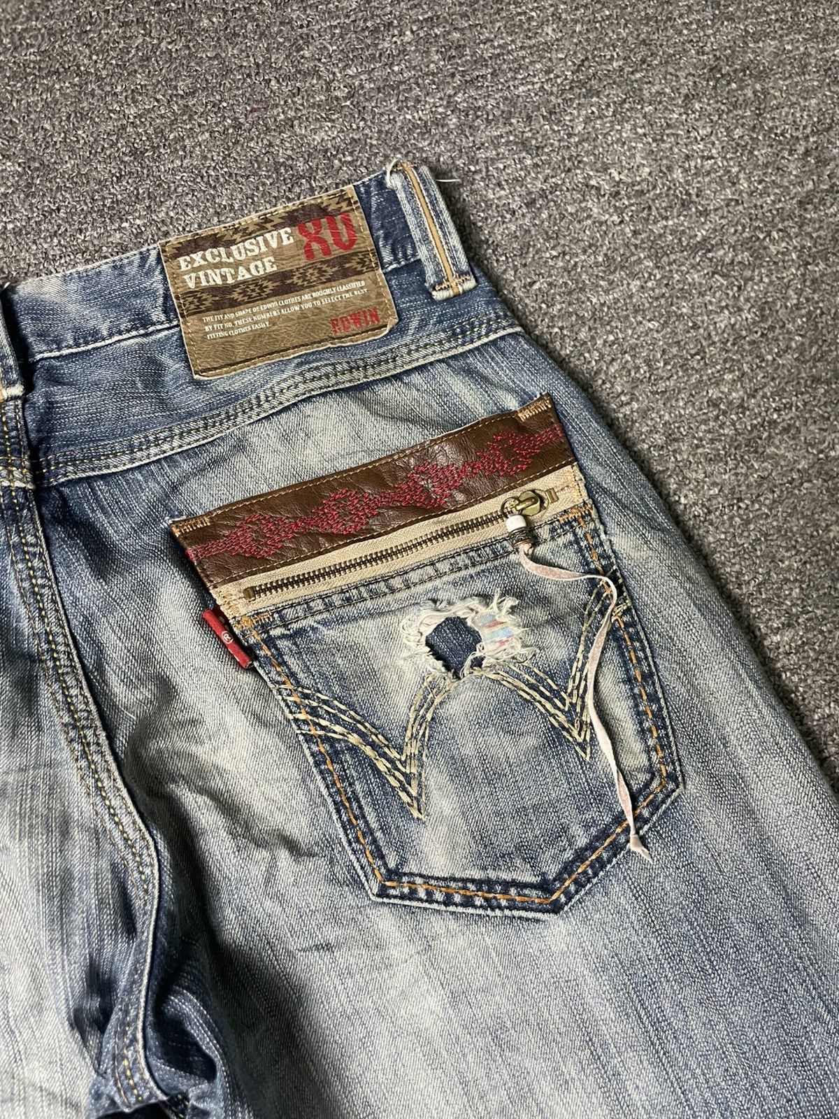 Edwin × Vintage Exclusive Vintage Edwin Distressed Denim (89) Size US 34 / EU 50 - 13 Thumbnail