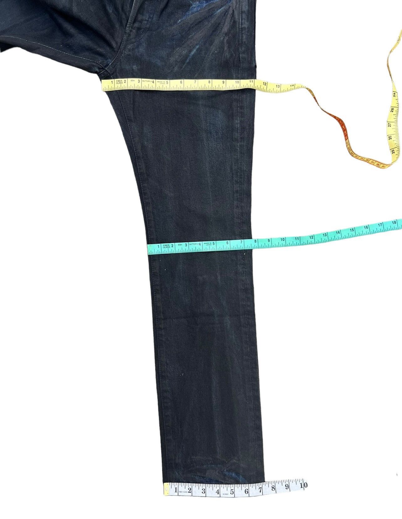 SEMBL Vintage SEMBL Japan Blue Denim Waxed Black Flare Jeans Size US 30 / EU 46 - 4 Thumbnail