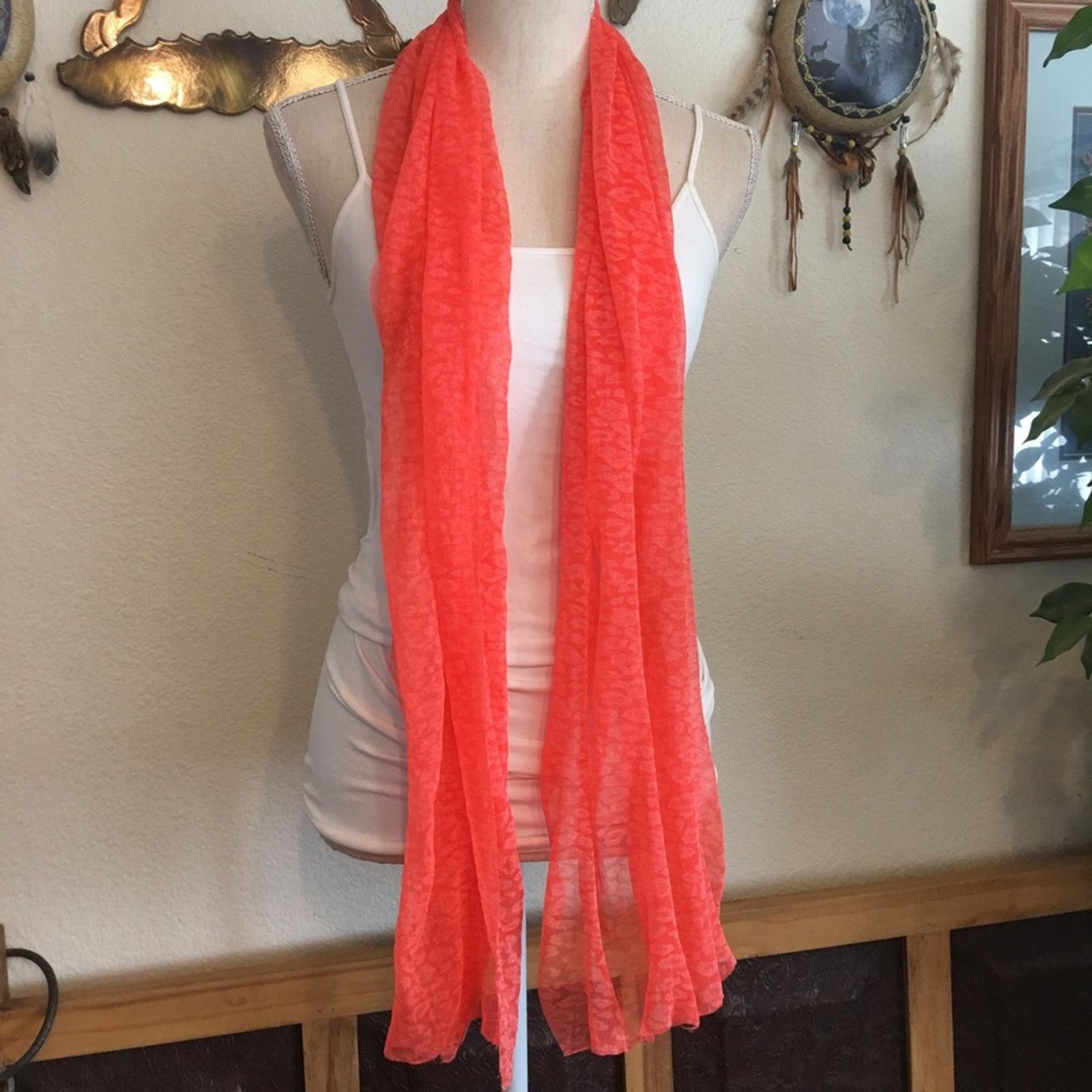 Other Coral pink soft light stretchy scarf wrap Size ONE SIZE - 3 Thumbnail