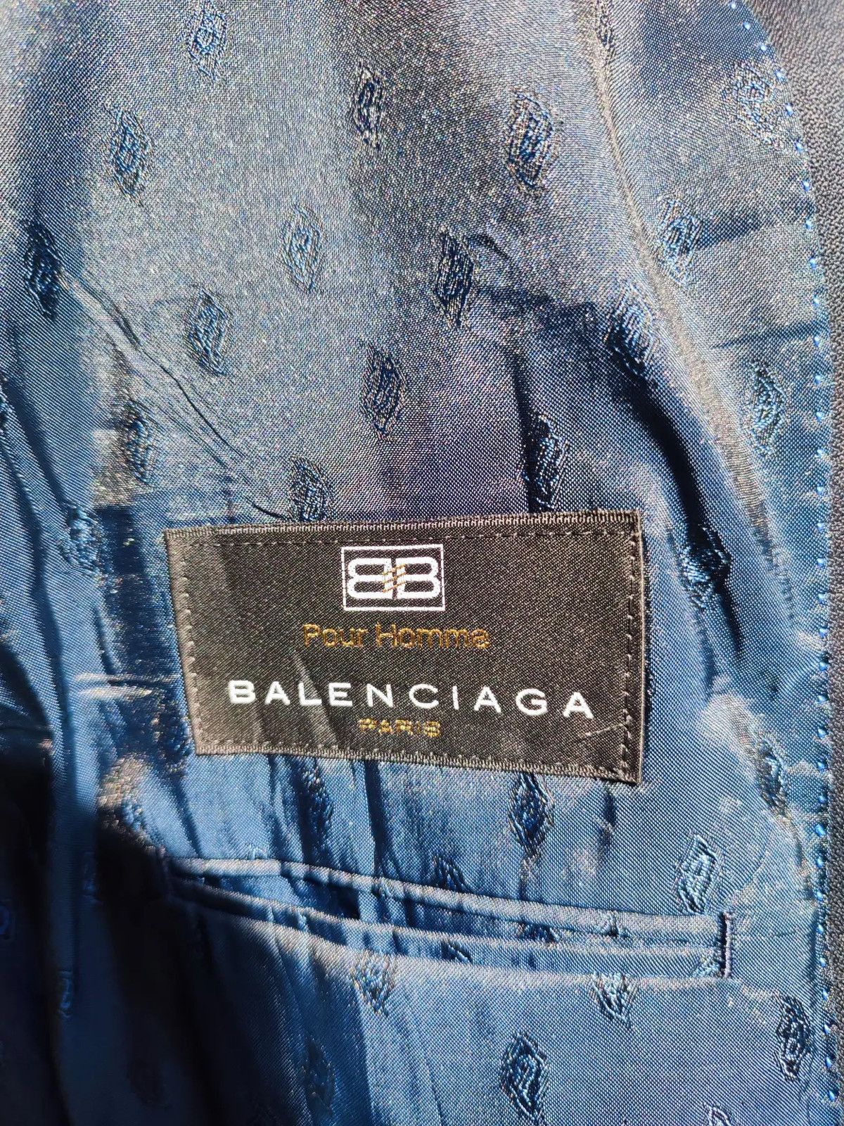 Balenciaga Balenciaga Pour Homme Black Wool Blazer (Vintage 90s) Size 38R - 12 Thumbnail