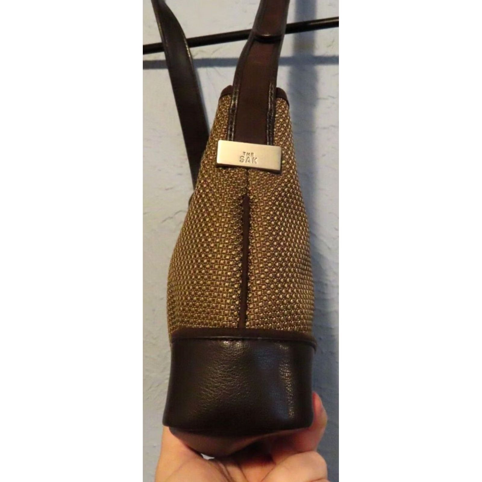 The Sak VINTAGE The Sak Crossbody Bag Small Leather Brown Woven 11x7.5x2 Purse Womens Size ONE SIZE - 3 Thumbnail