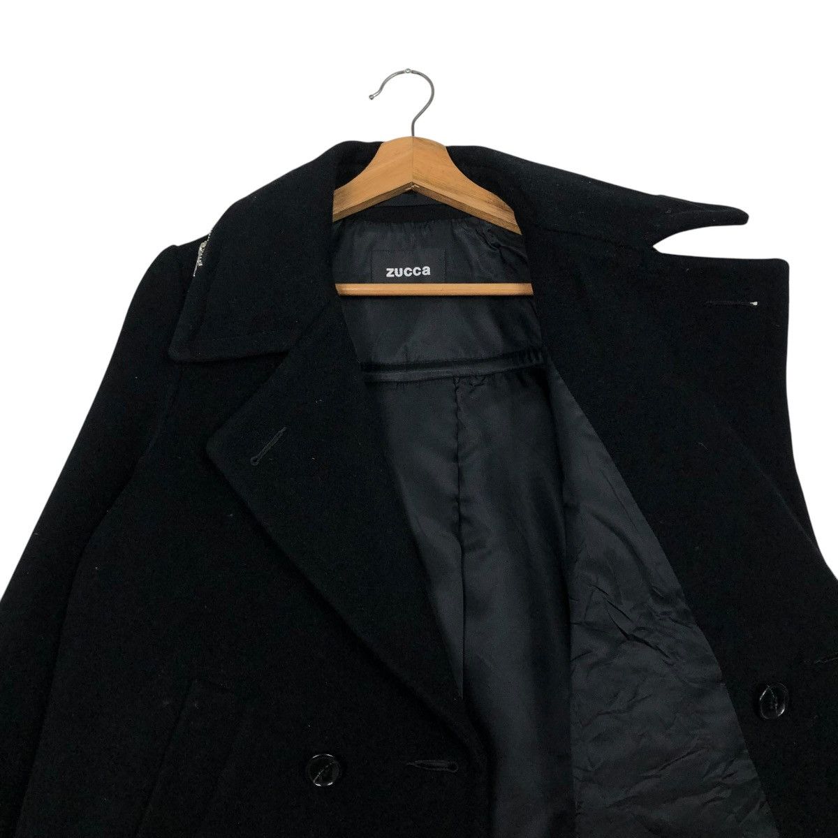Issey Miyake 🔥RICH BLACK VINTAGE WOOL JACKET CROPPED ZUCCA JAPAN Size US S / EU 44-46 / 1 - 14 Thumbnail