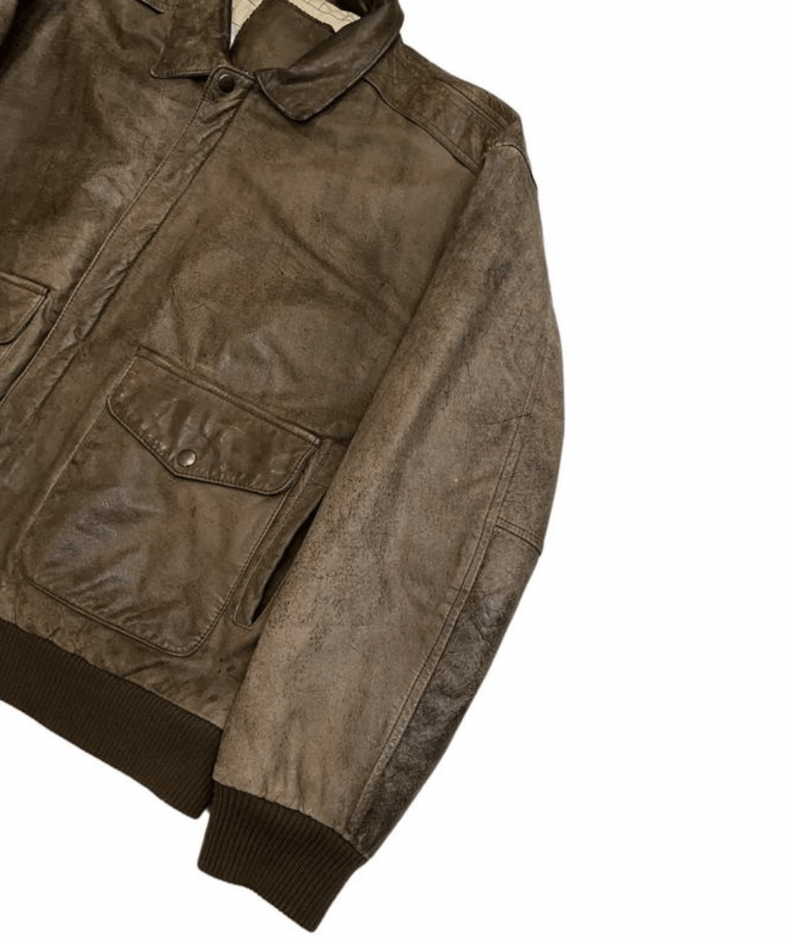 Vintage Vintage 90s Oversize Distressed Brown Flight Leather Jacket Size US XL / EU 56 / 4 - 3 Thumbnail