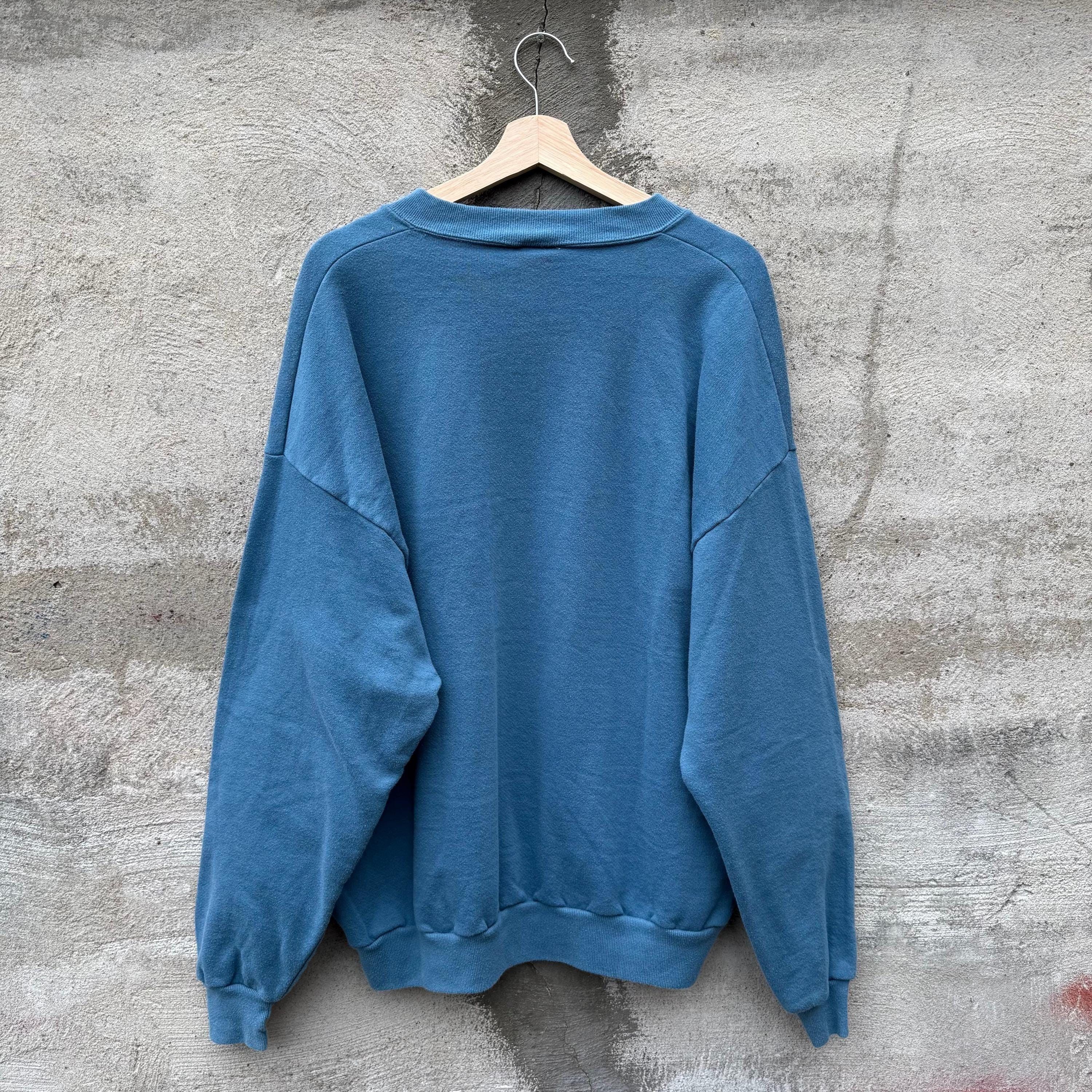 Jerzees × Vintage 90's Vintage Faded Blue Jerzees Crewneck Sweatshirt Size US XL / EU 56 / 4 - 2 Thumbnail