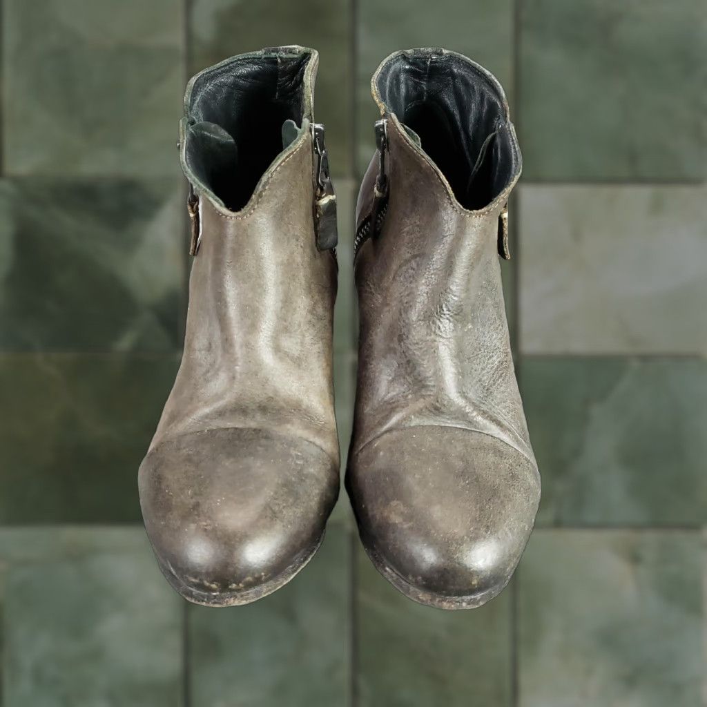 Rag & Bone Rag & bone Boots Womens Brown Leather Ankle Booties Side Zip Block Heel Size US 7 / IT 37 - 1 Thumbnail