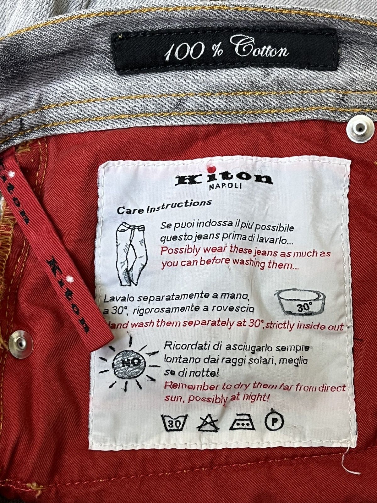 Kiton SICK🔥KITON NAPOLI GREY SELVEDGE JEANS. Size US 36 / EU 52 - 21 Thumbnail