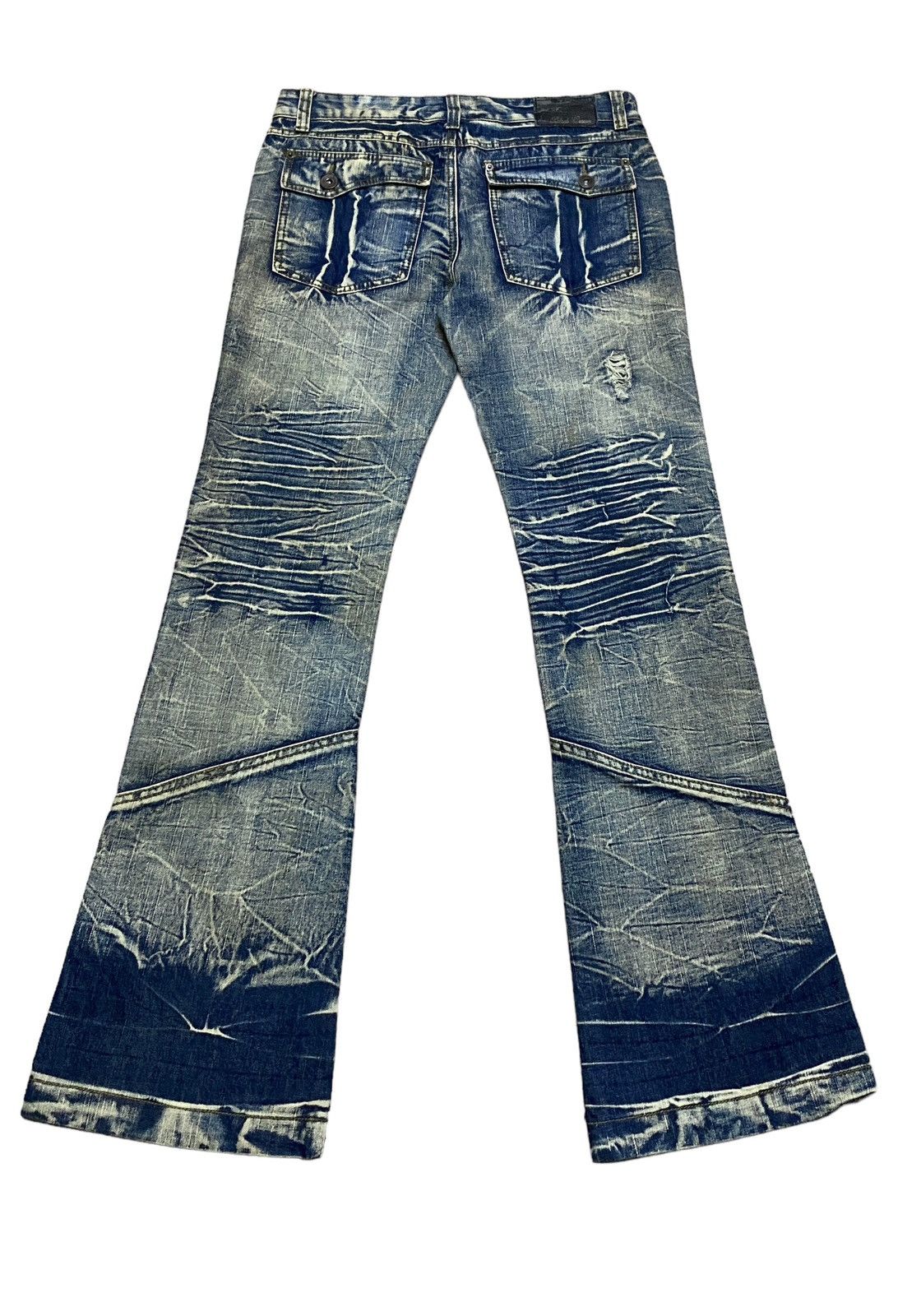 If Six Was Nine Rare Design Vintage Brand Black Crown Flared Jeans 1990s Size US 32 / EU 48 - 2 Thumbnail