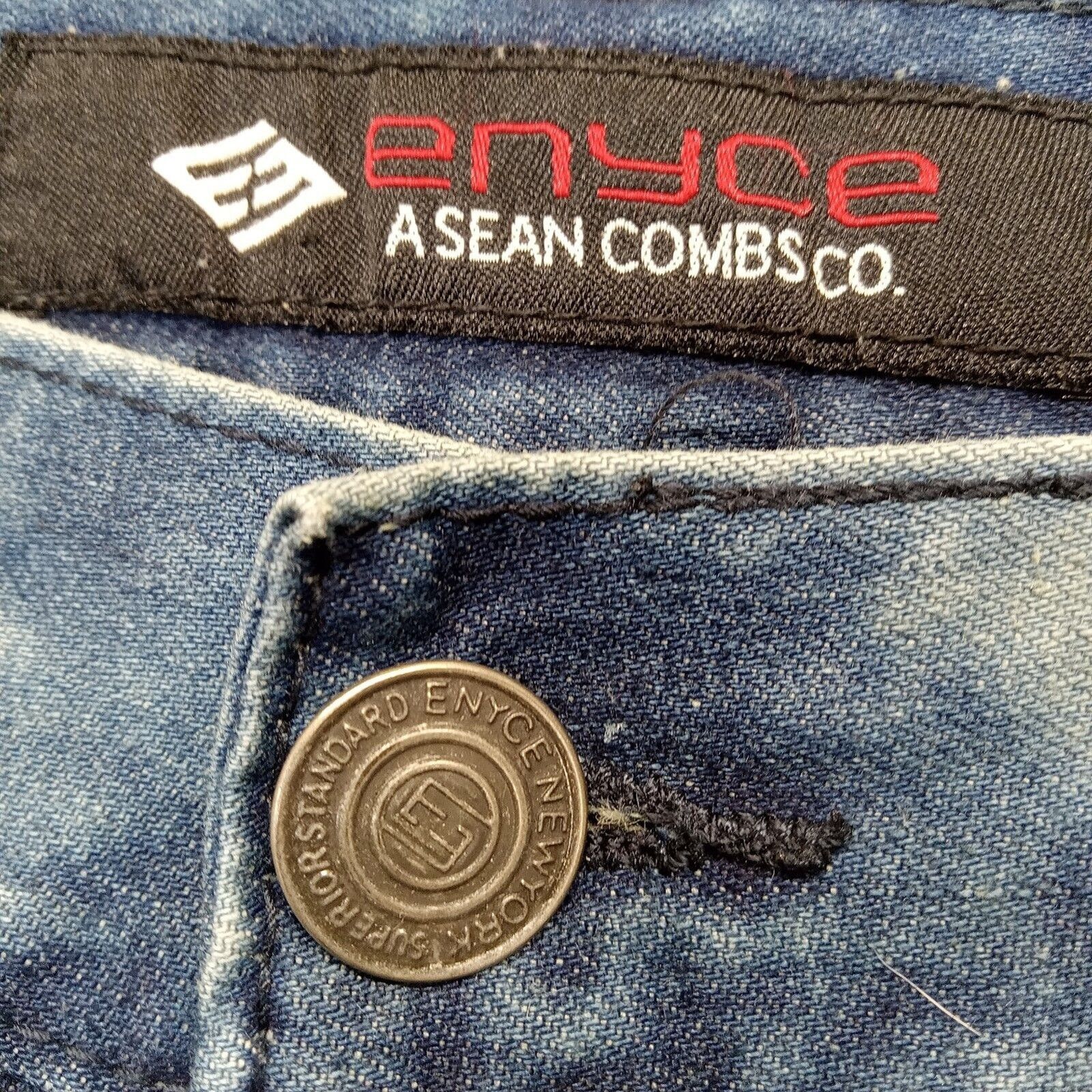 Enyce Enyce Jeans 38 X 32 Baggy Y2K Blue Destroyed Grunge Denim Size US 38 / EU 54 - 5 Thumbnail