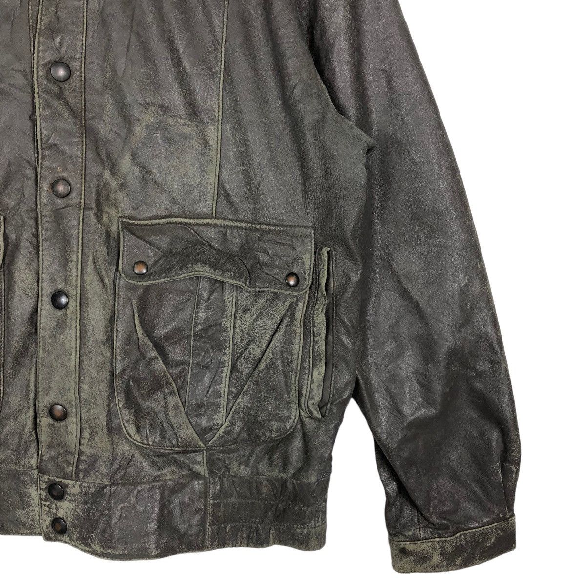 Genuine Leather 🔥90’s Genuine Leather Biker Jacket Bomber Granvalta Japan Size US M / EU 48-50 / 2 - 4 Thumbnail