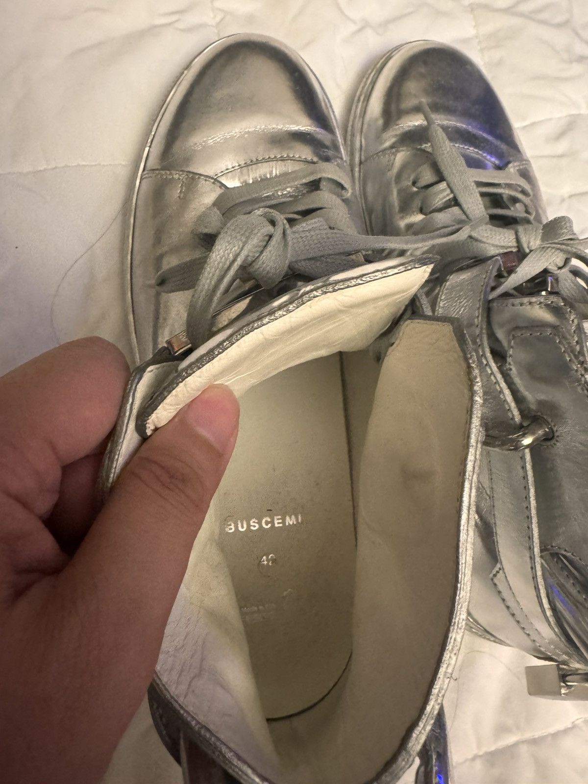 Buscemi BUSCEMI Silver metallic Lock High-Top Sneakers Size 9 US Size US 9 / EU 42 - 2 Thumbnail