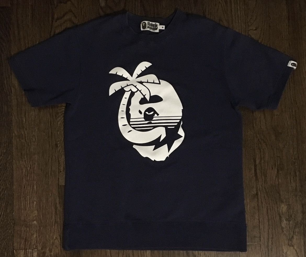 Image of Bape Crew Neck Sweatshirt in Blue, Men's (Size Small)