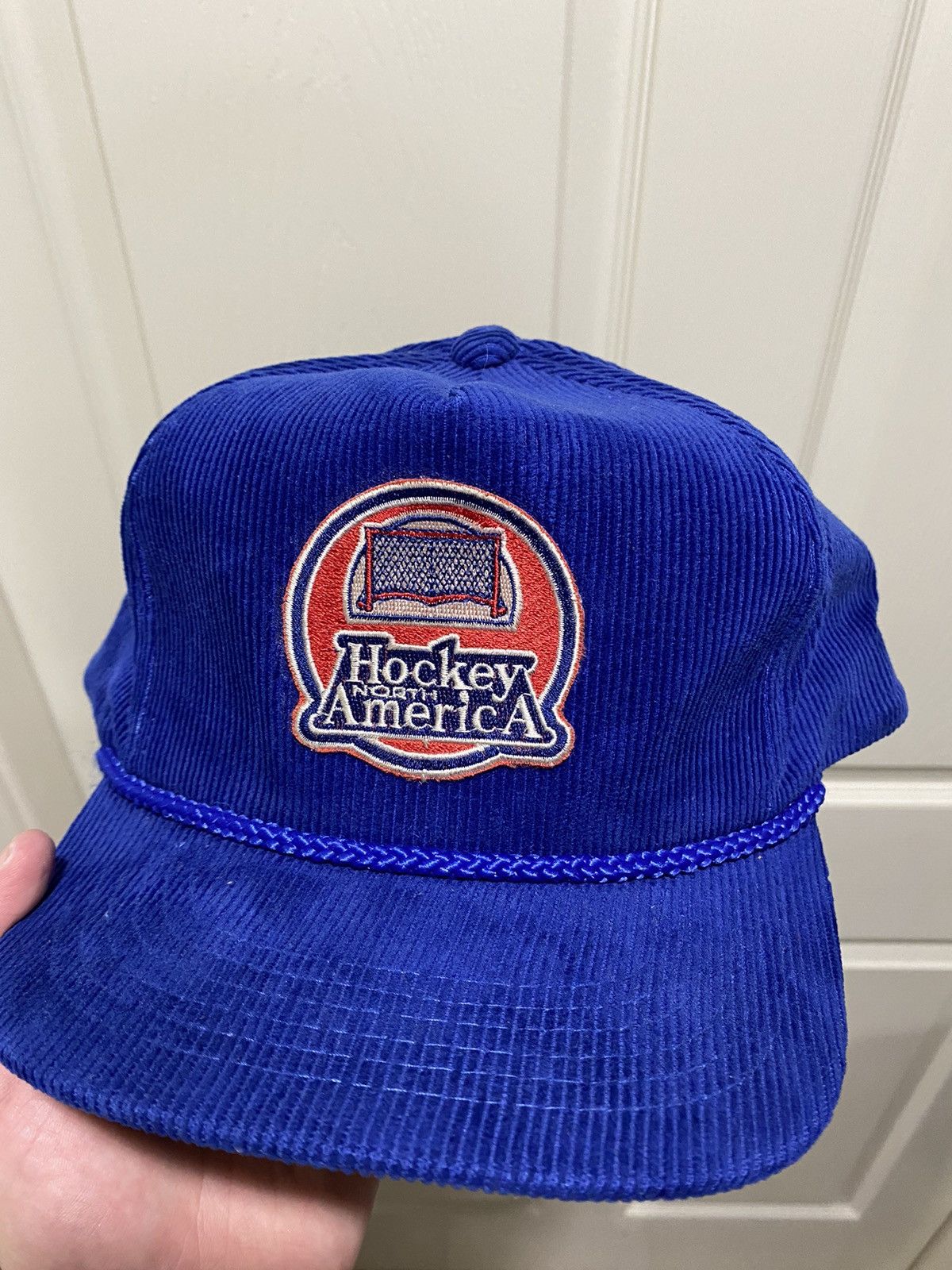 Vintage Vintage 80s Hockey America Corduroy Trucker Hat Snapback Size ONE SIZE - 2 Thumbnail