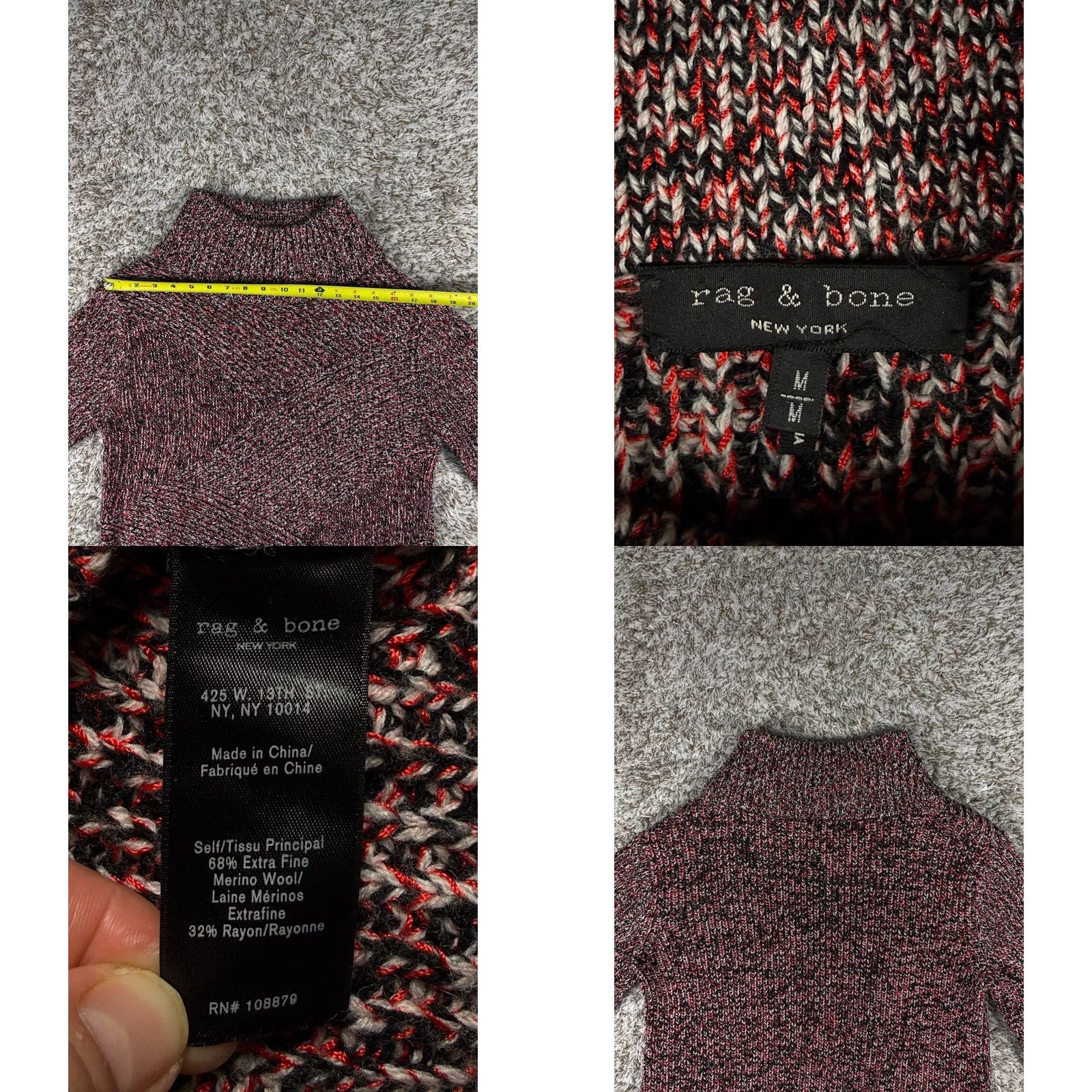 Rag & Bone Rag & Bone Women's Marled Turtleneck Sweater Wool Blend Chunky Knit Size M Size M / US 6-8 / IT 42-44 - 8 Thumbnail
