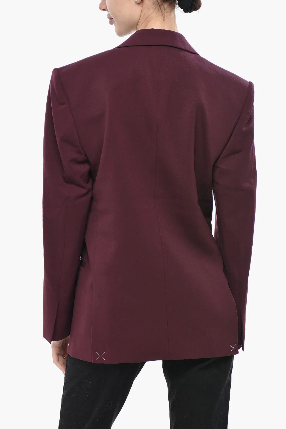 Off-White og1mm0426 Lined Blazer in Burgundy Size XS / US 0-2 / IT 36-38 - 2 Thumbnail