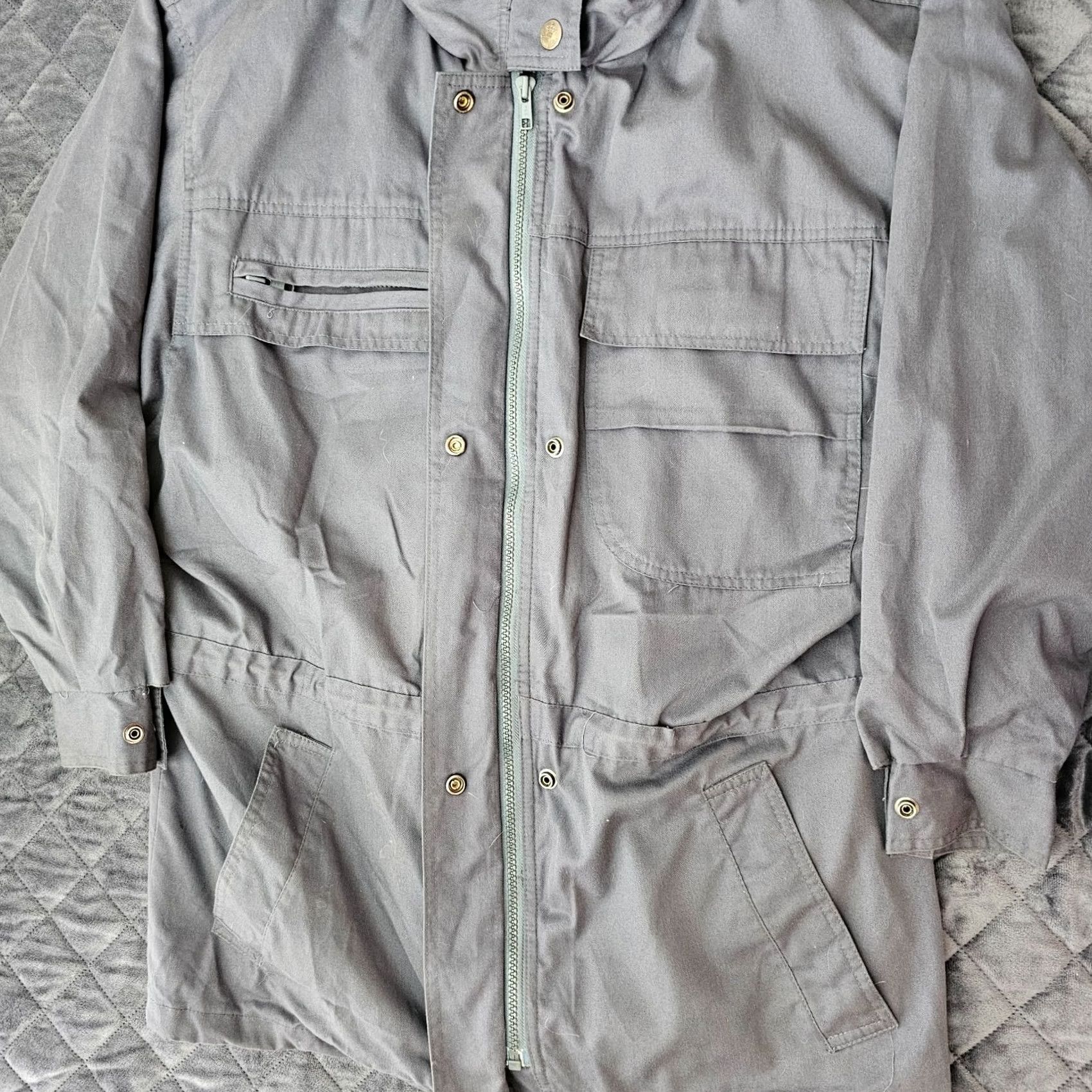 Vintage VINTAGE British Mist Coat Gray M Women 3-in-1 Jacket Wool Lined High Neck Adjustable Waist Shirt Coat Womens Size M / US 6-8 / IT 42-44 - 5 Thumbnail