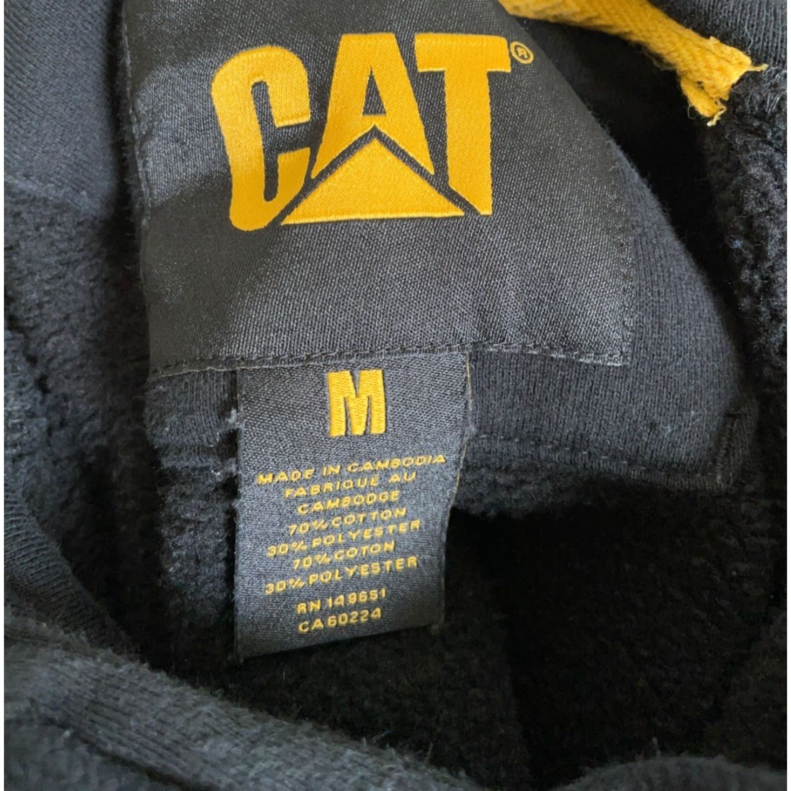 Vintage CAT Caterpillar Embroidered Hoodie Black Adult Medium Sweatshirt Heavyweight Size US M / EU 48-50 / 2 - 3 Thumbnail