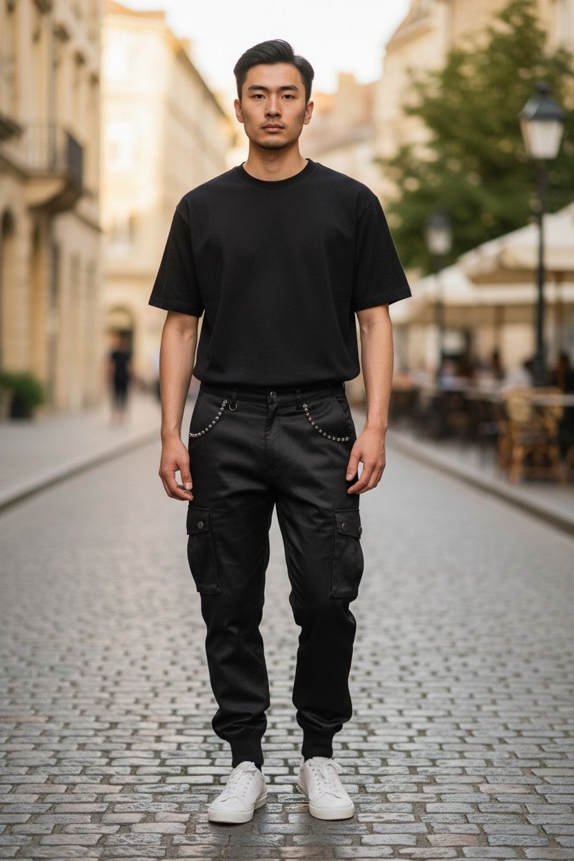 Japanese Brand BLACK BACCARA Designer Punk Jogger Cargo Pants Size US 29 - 1 Thumbnail