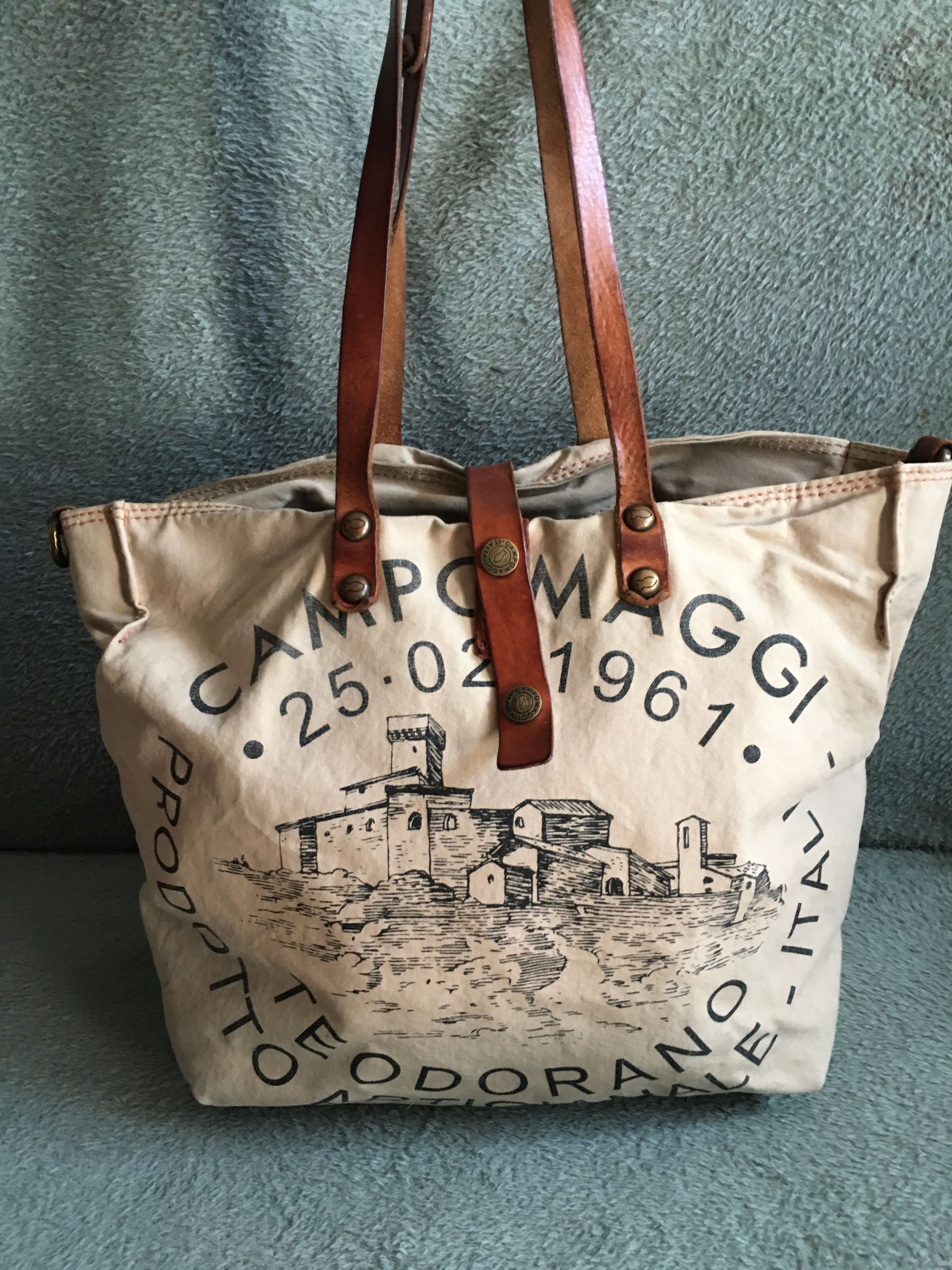 Campomaggi Campomaggi Canvas Leather Tote Bag Handbag Size ONE SIZE - 1 Thumbnail